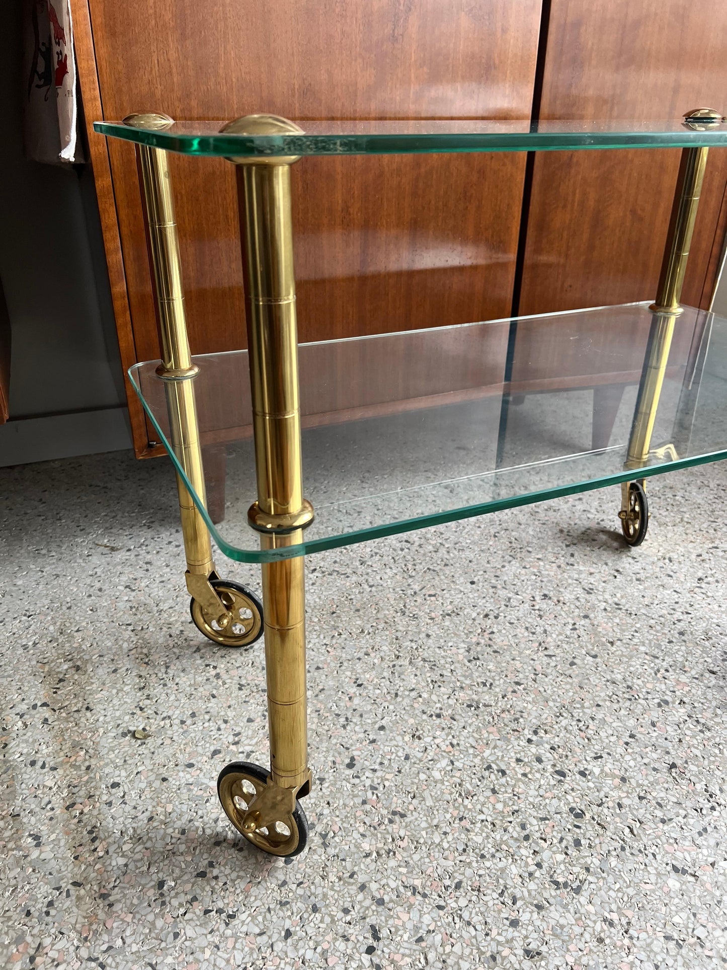 Frisman Vintage Brass Serving Cart by Osvaldo Borsani, circa 1938