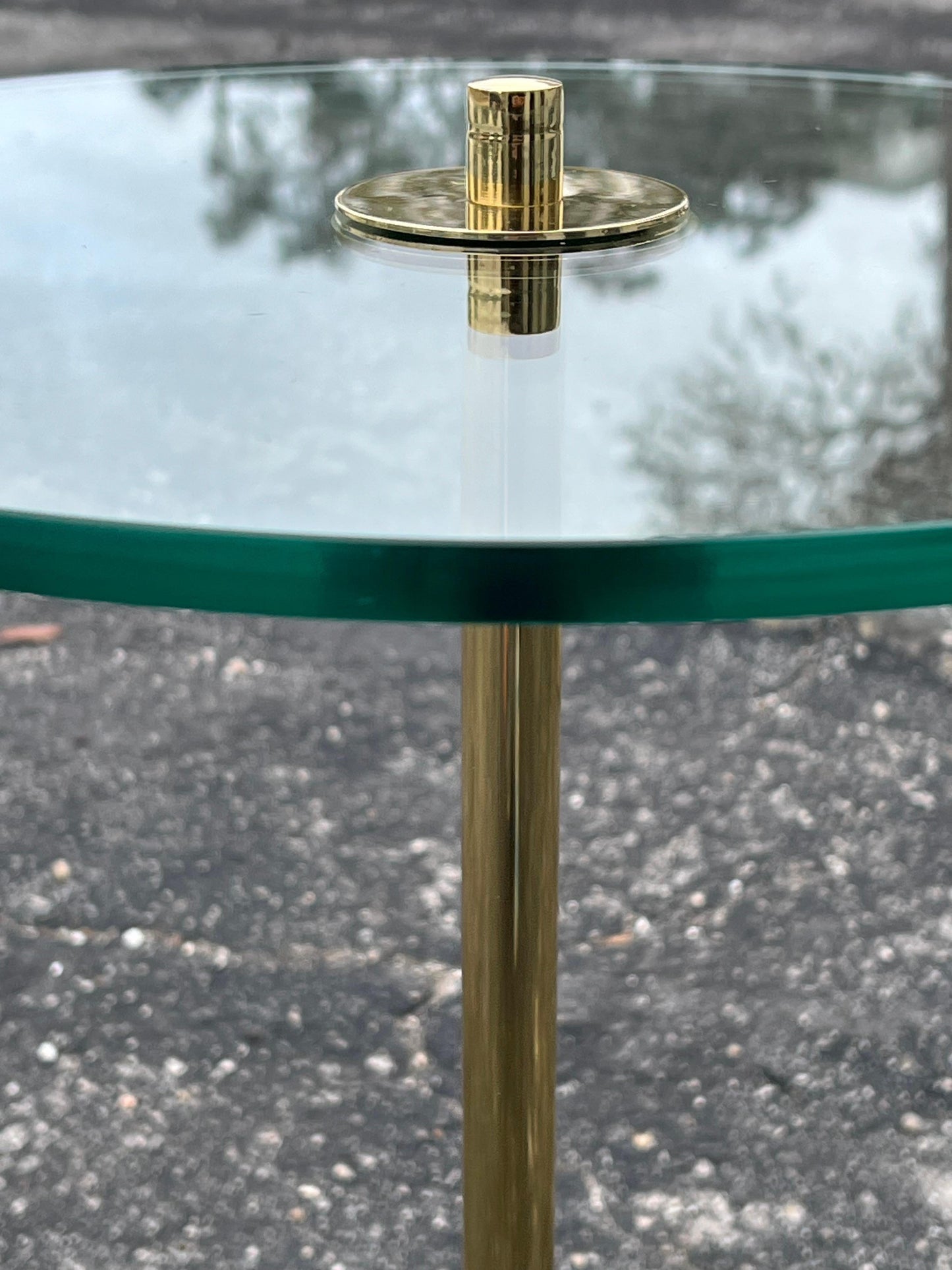 Frisman Vintage An Elegant Mid Century Brass Gueridon With Glass Top Ca' 1960's