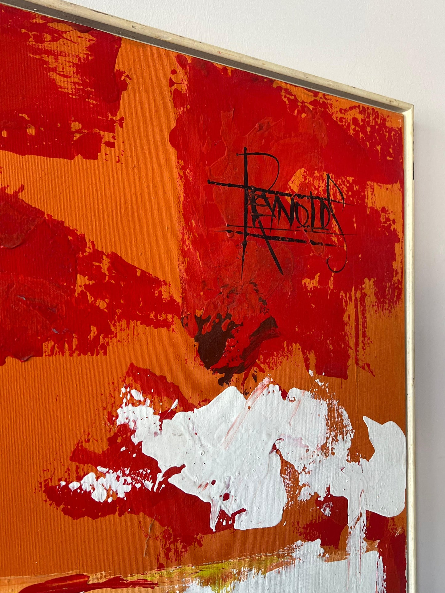 Frisman Vintage A Colorful Abstract Oil on Canvas by Lee Reynolds For Vanguard Studios