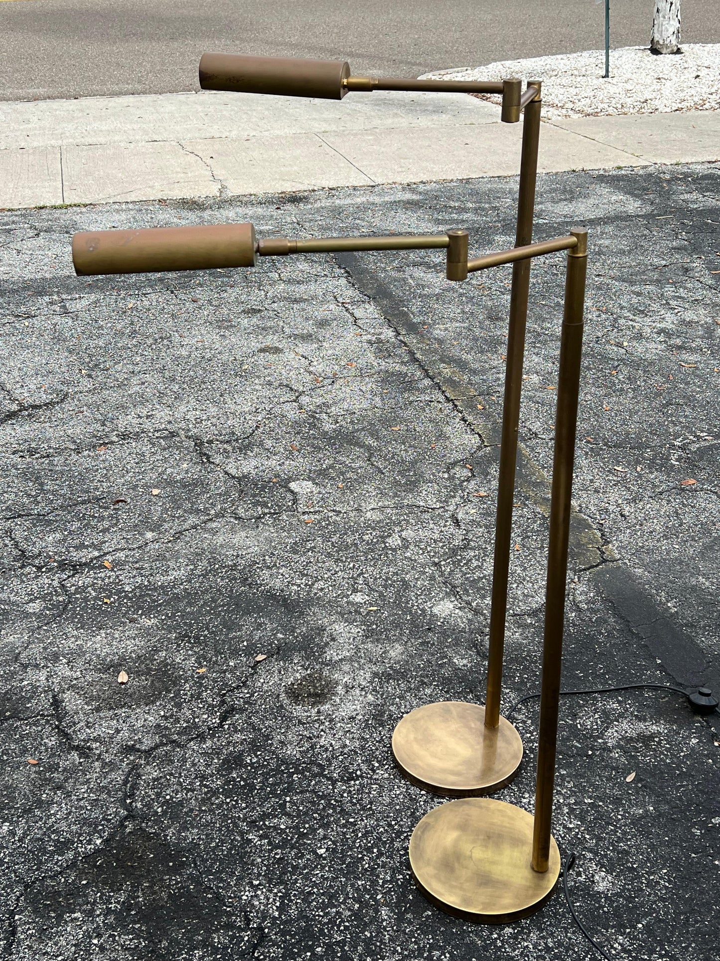 Frisman Vintage Articulated Brass Floor Lamps By Koch & Lowy