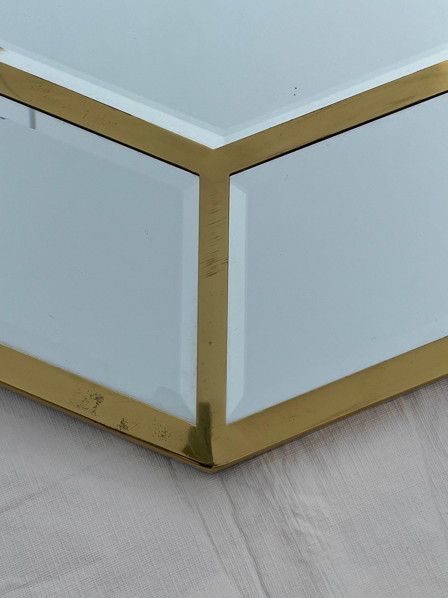 Frisman Vintage A Polished Brass Octagonal Segmented Mirror Ca' 1970's Mid Century