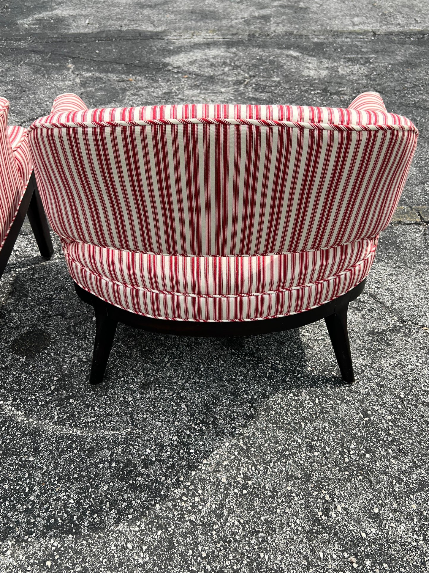 Frisman Vintage A Pair of Elegant Open Back Lounge Chairs By Erwin Lambeth Ca' 1960's
