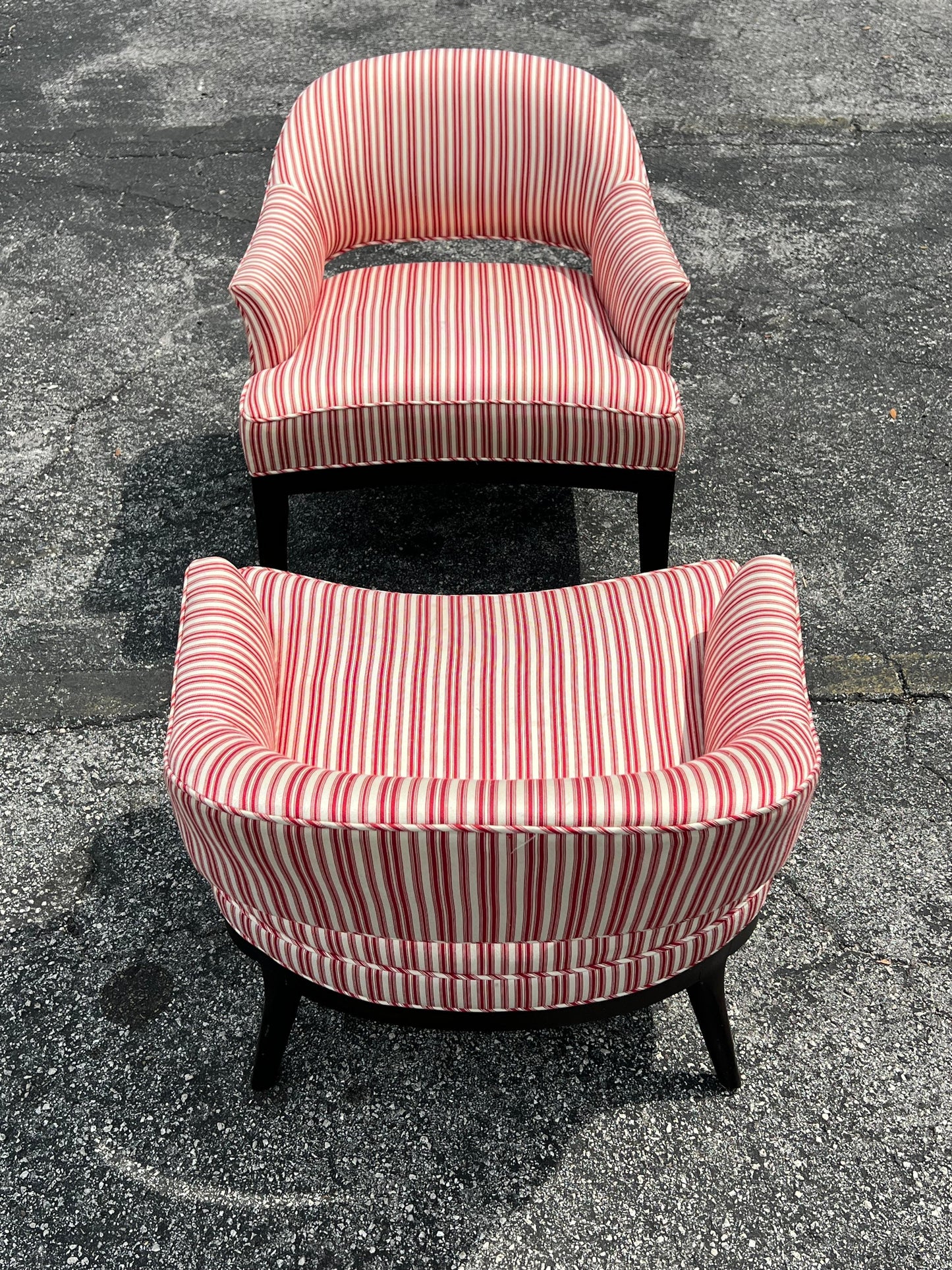 Frisman Vintage A Pair of Elegant Open Back Lounge Chairs By Erwin Lambeth Ca' 1960's