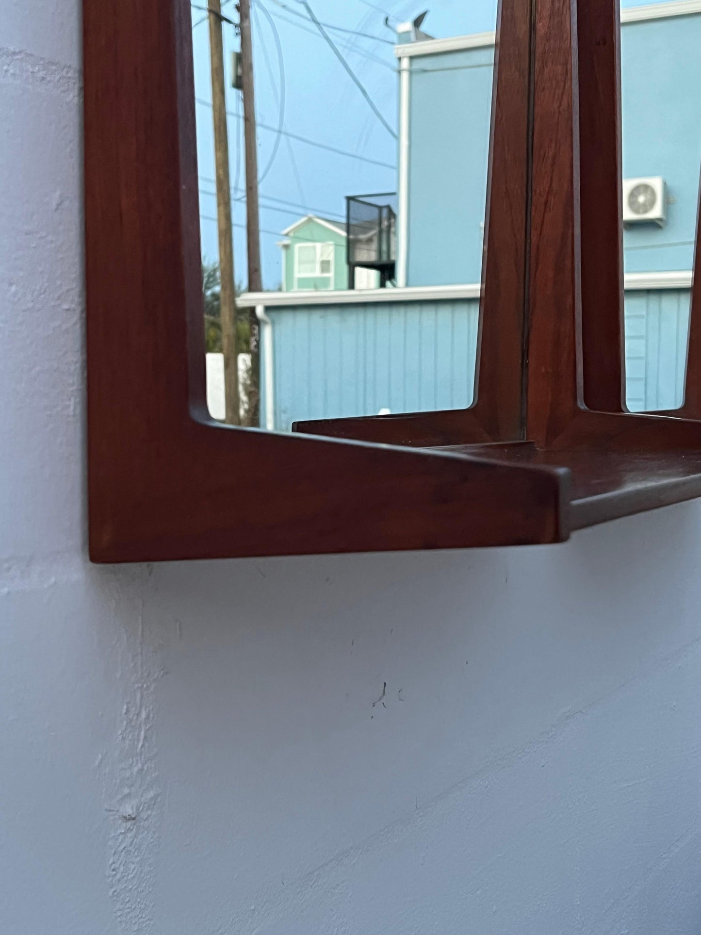 Frisman Vintage A Pair Of Teak Danish Mirrors With Shelves Aksel Kjersgaard 1960's