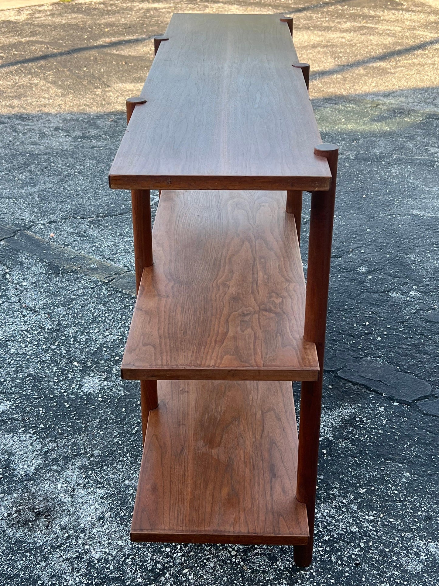 Frisman Vintage Milo Baughman For Glenn Of California Bookshelf Walnut Patina 1950's