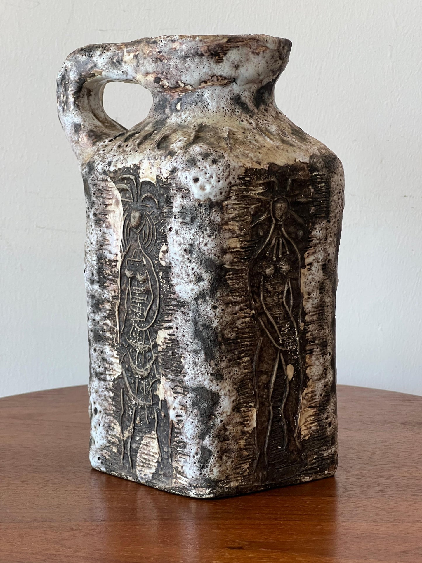 Frisman Vintage Ceramic Pitcher By Fernande Kohler Vallauris France 1950's