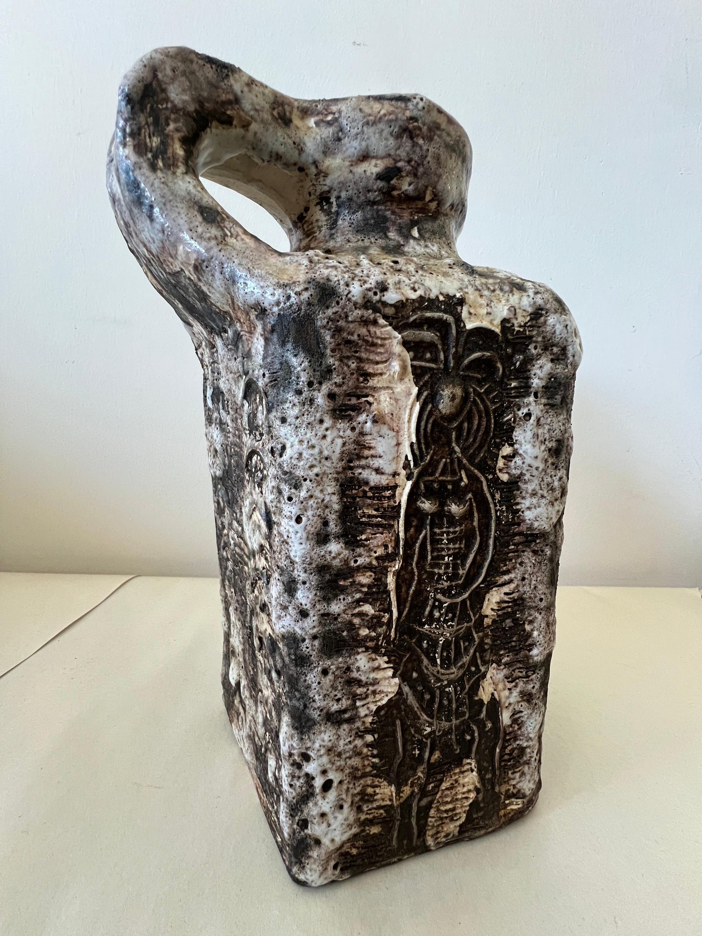 Frisman Vintage Ceramic Pitcher By Fernande Kohler Vallauris France 1950's