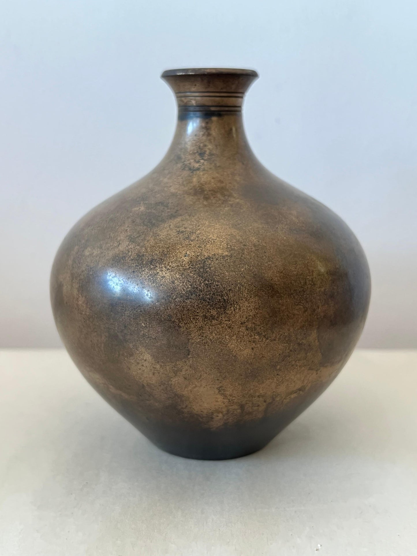 Frisman Vintage An Unusual Patinated Bronze Vase By Just Andersen Denmark Ca' 1940's