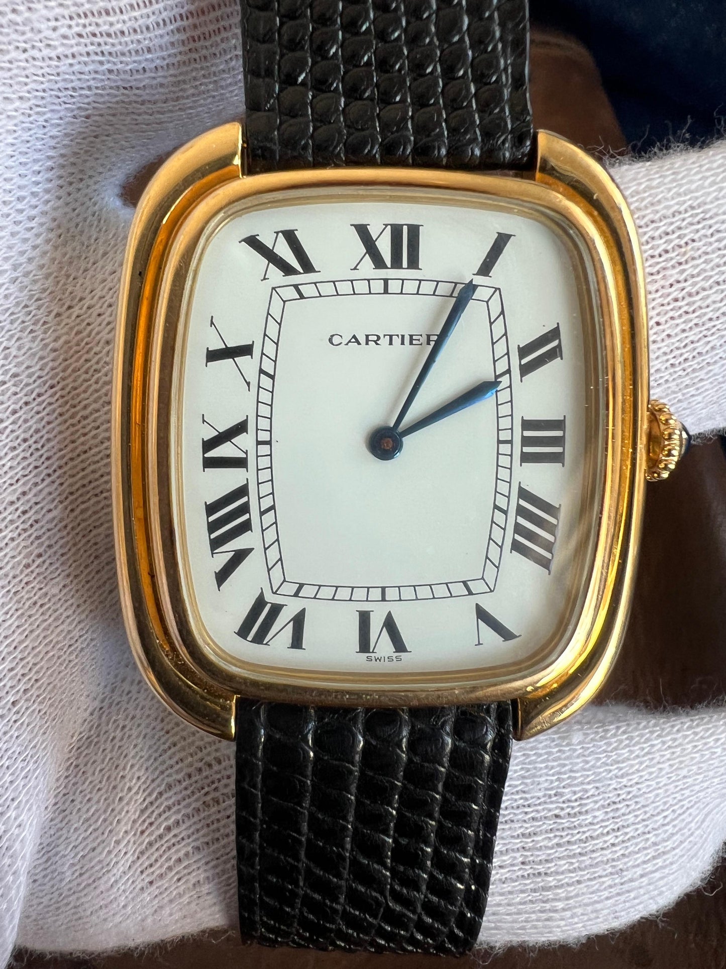 Frisman Vintage Cartier Gondole Jumbo Watch 18K Gold Full Set 1979