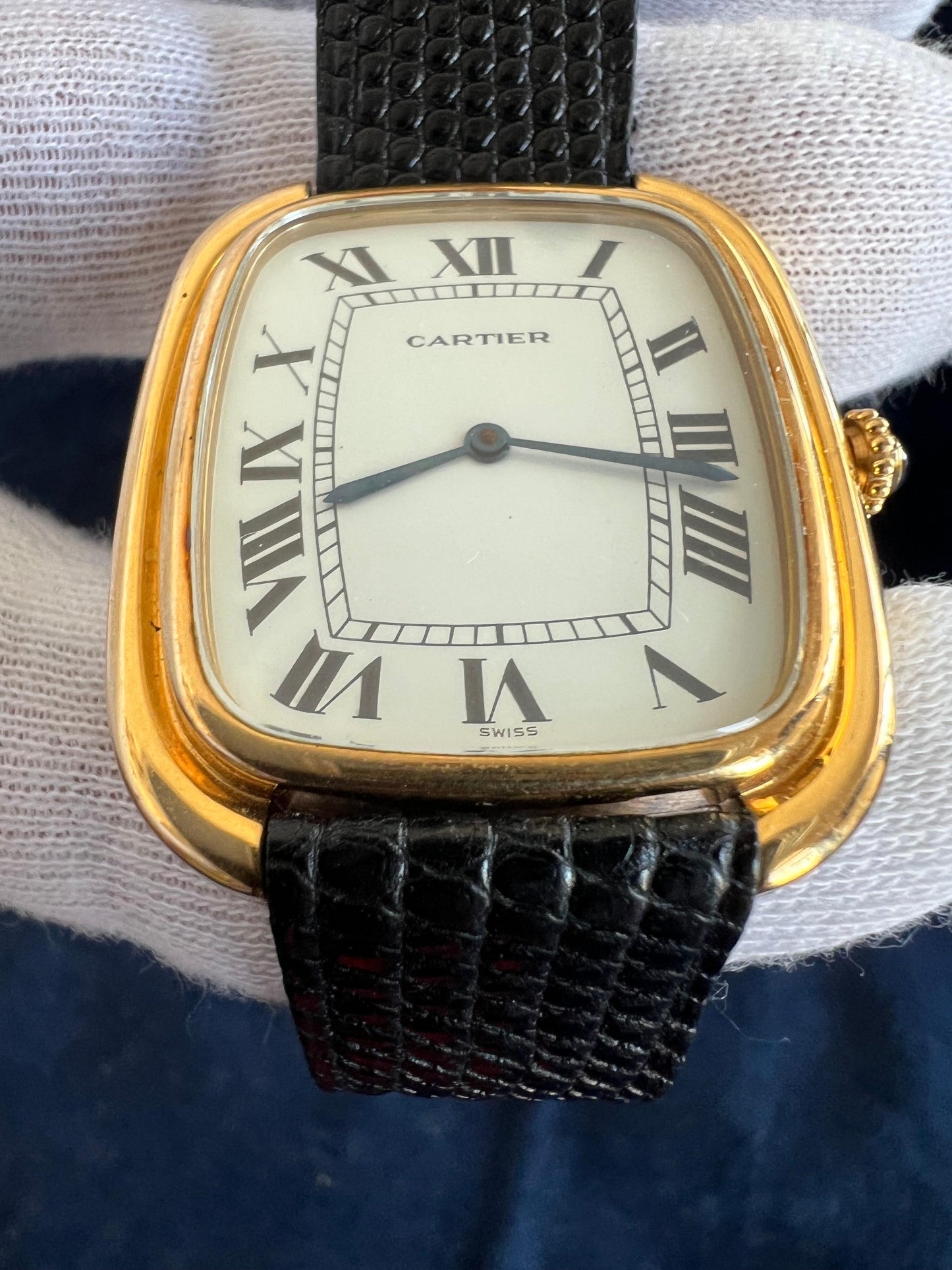 Frisman Vintage Cartier Gondole Jumbo Watch 18K Gold Full Set 1979