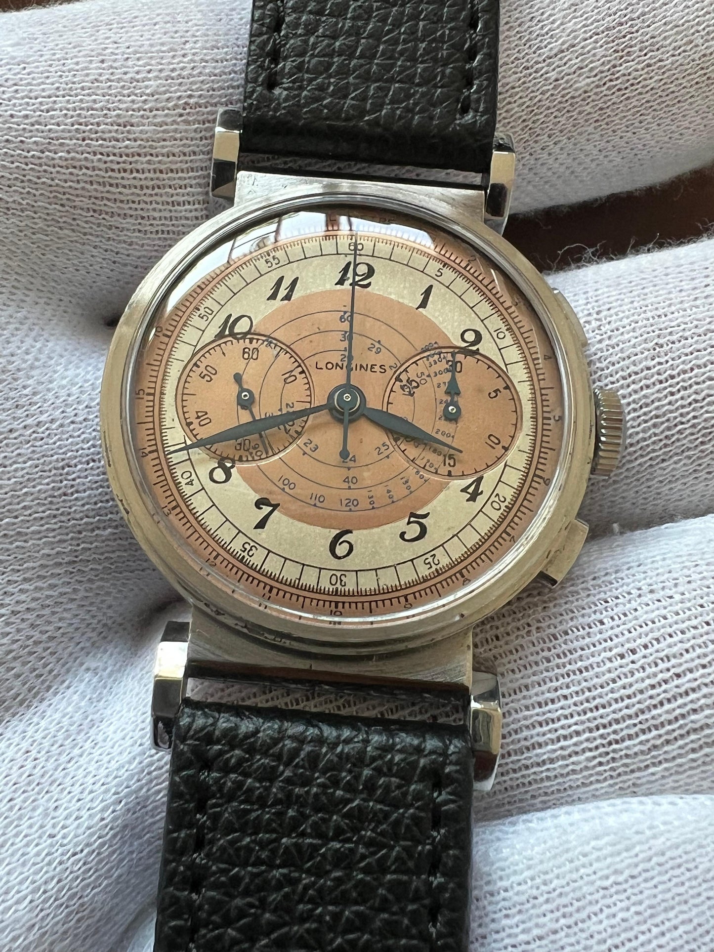 Frisman Vintage A Classic Longines Chronograph Stainless Steel 13ZN Telemeter Scale ca' 1930's