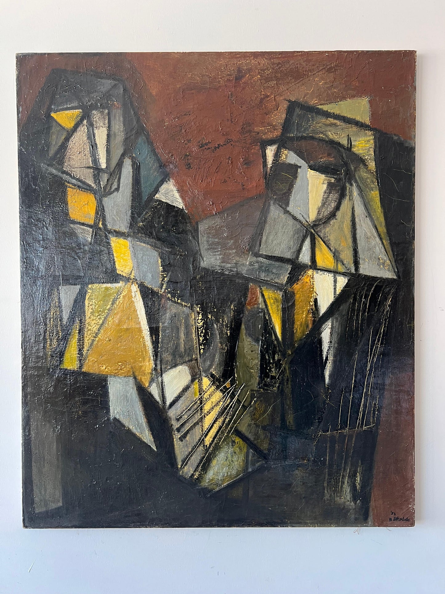 Frisman Vintage An Important Modernist Painting By Hilda Altschule 1950