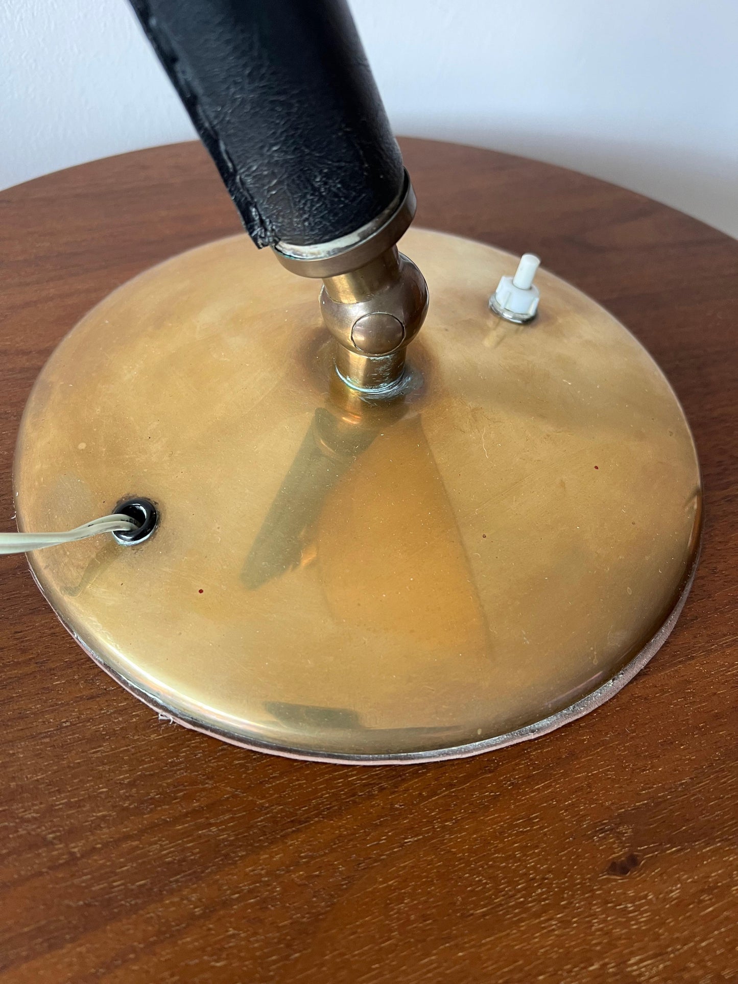 Frisman Vintage Vintage Hermes Style Table Lamp Brass Parchment Shade 1950's