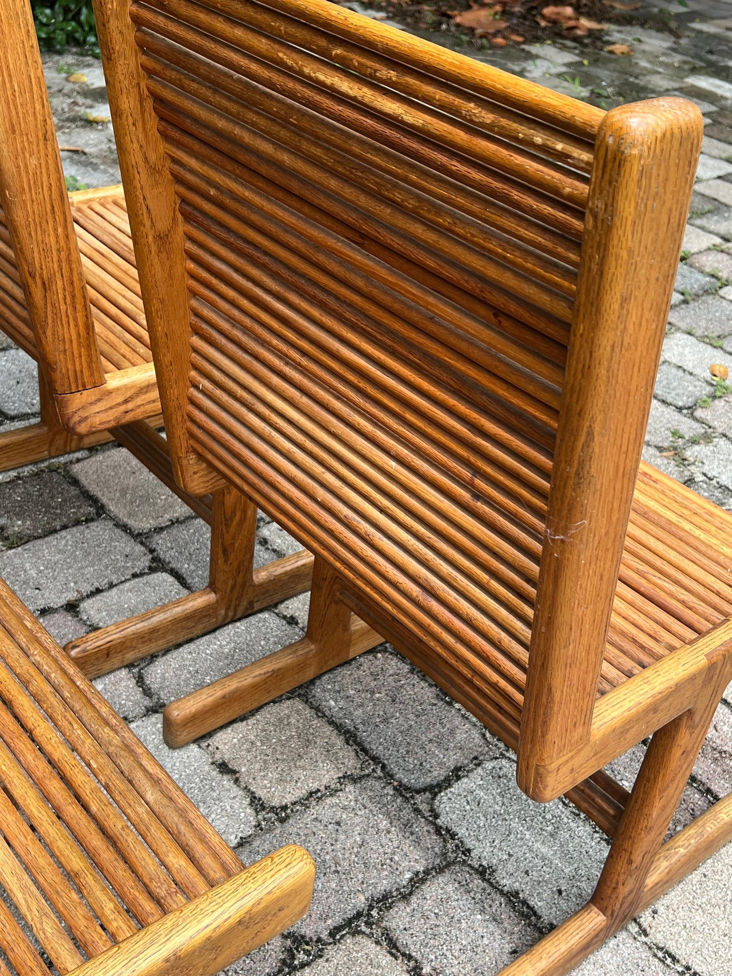 Frisman Vintage A Set of Four Original Signed Spindle Chairs By Stephen Hynson 1984