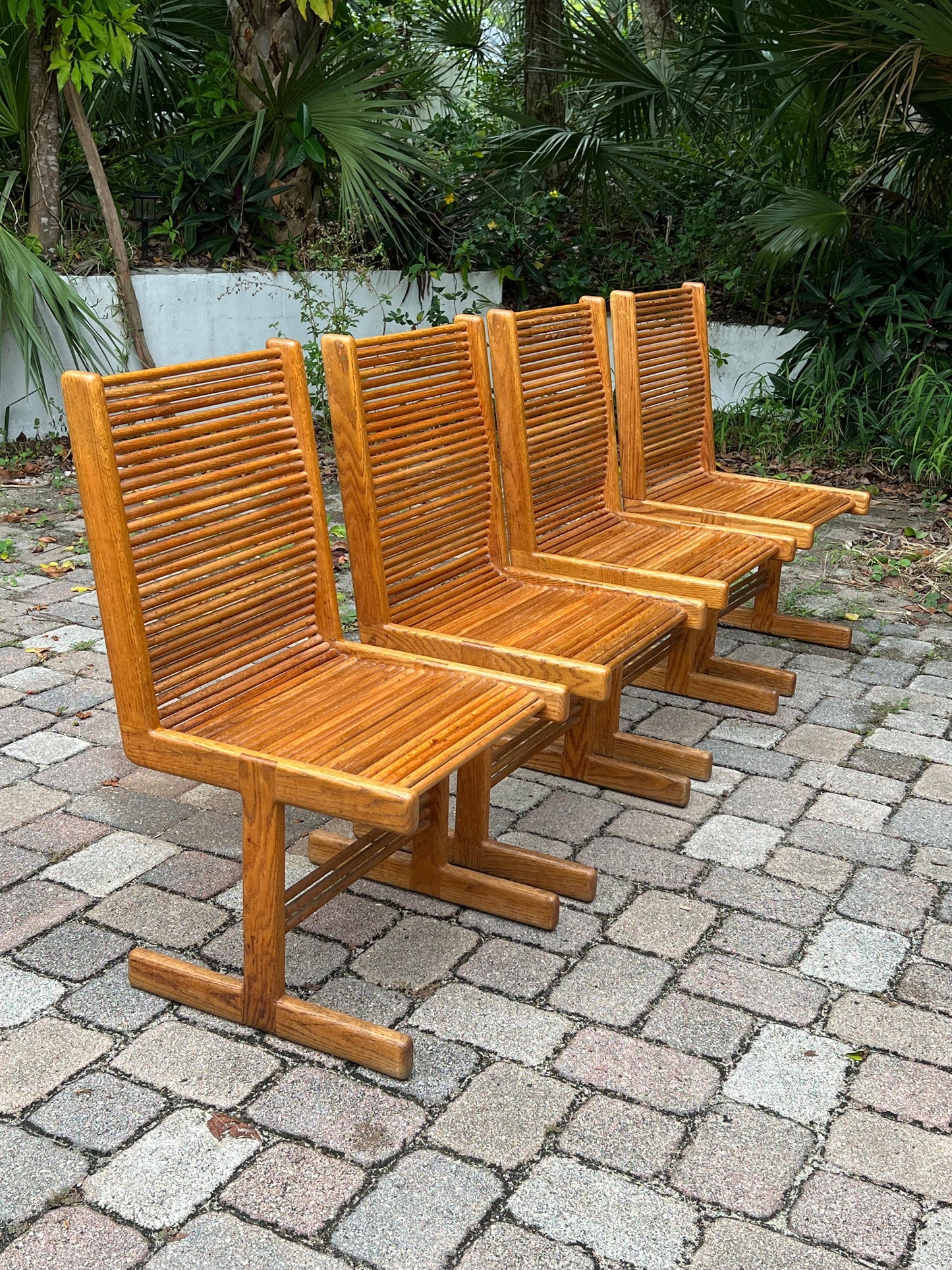 Frisman Vintage A Set of Four Original Signed Spindle Chairs By Stephen Hynson 1984