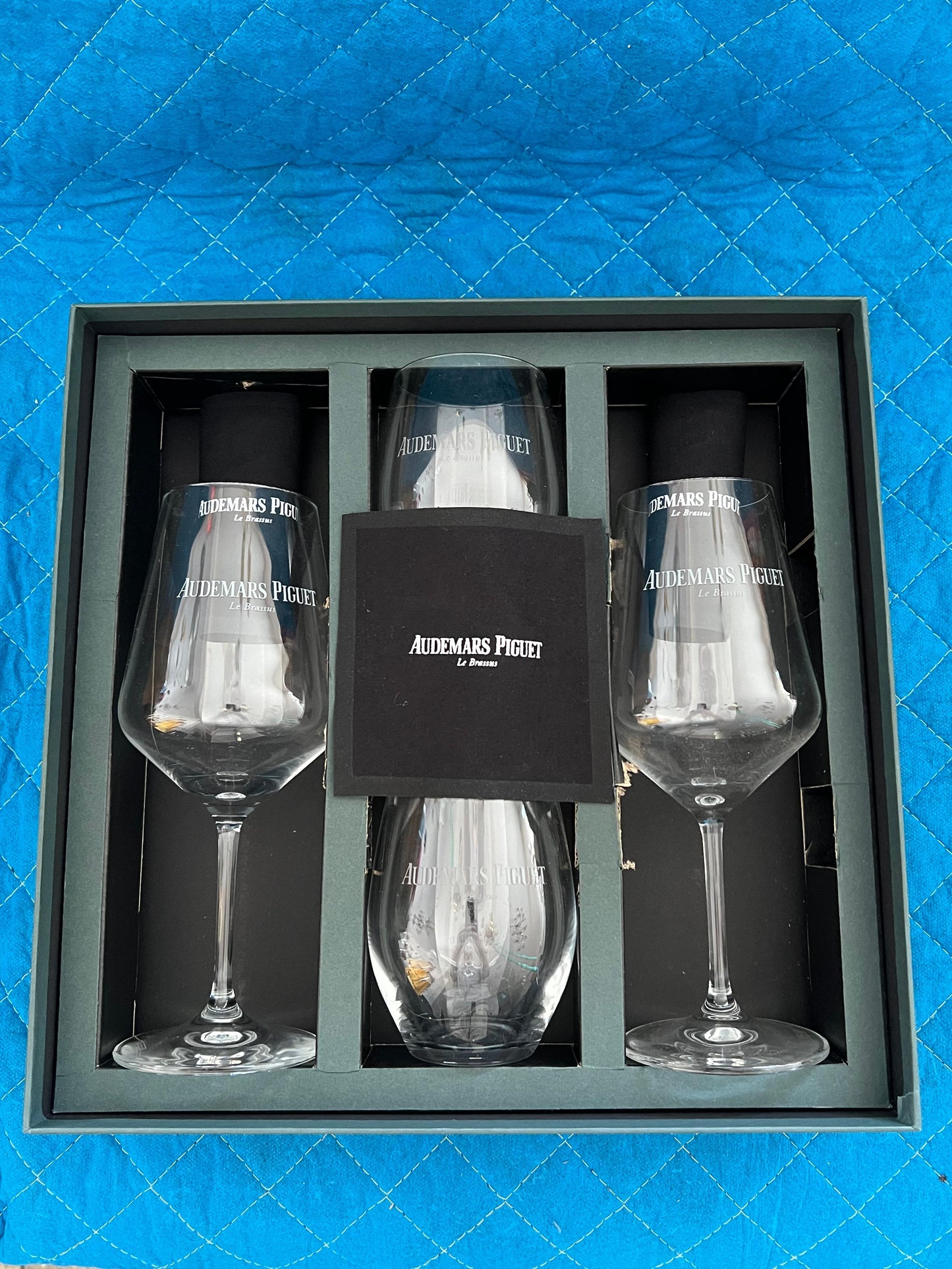 Frisman Vintage Audemars Piguet Unused Crystal Wine Glasses VIP Promotional