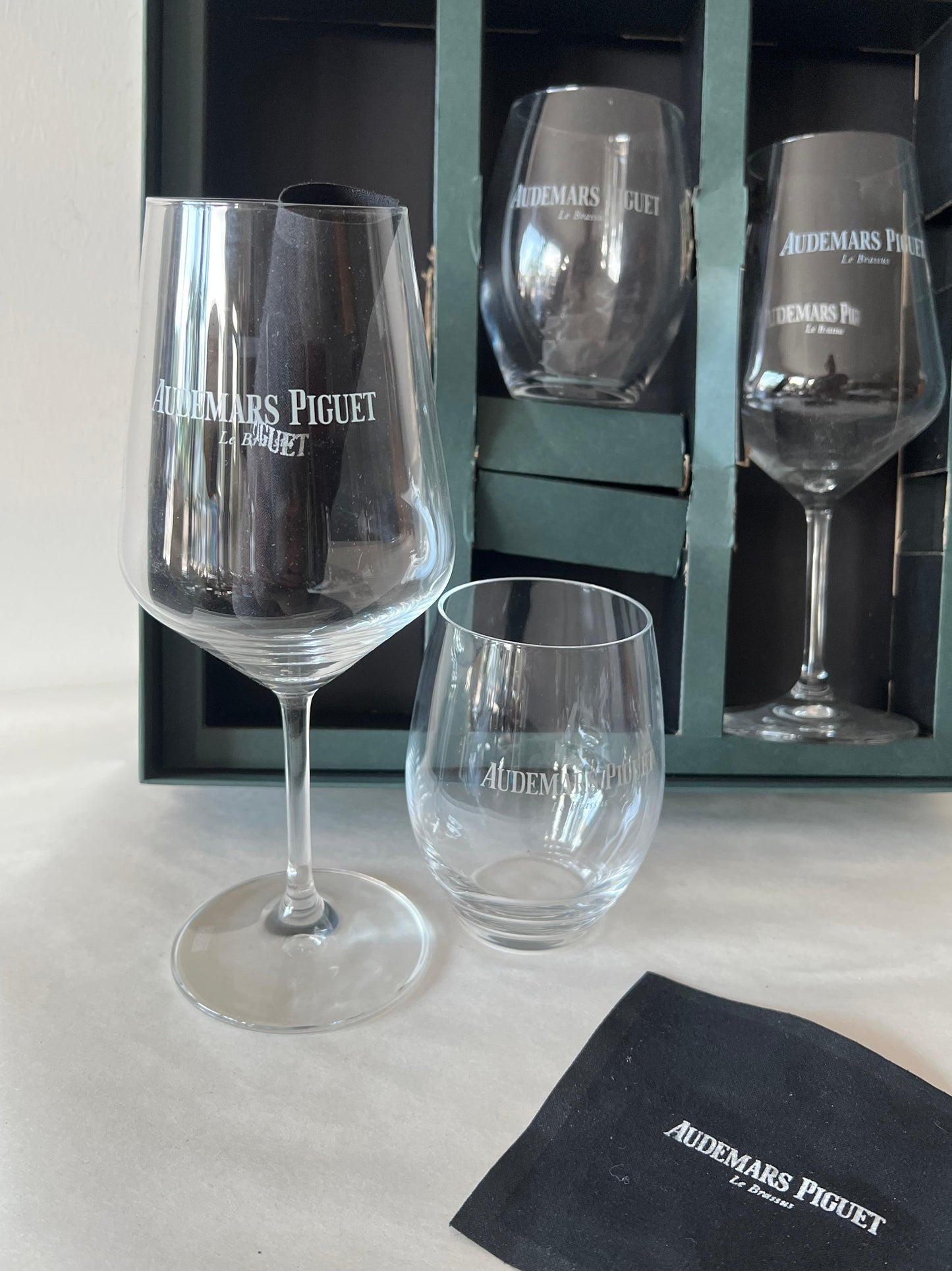 Frisman Vintage Audemars Piguet Unused Crystal Wine Glasses VIP Promotional