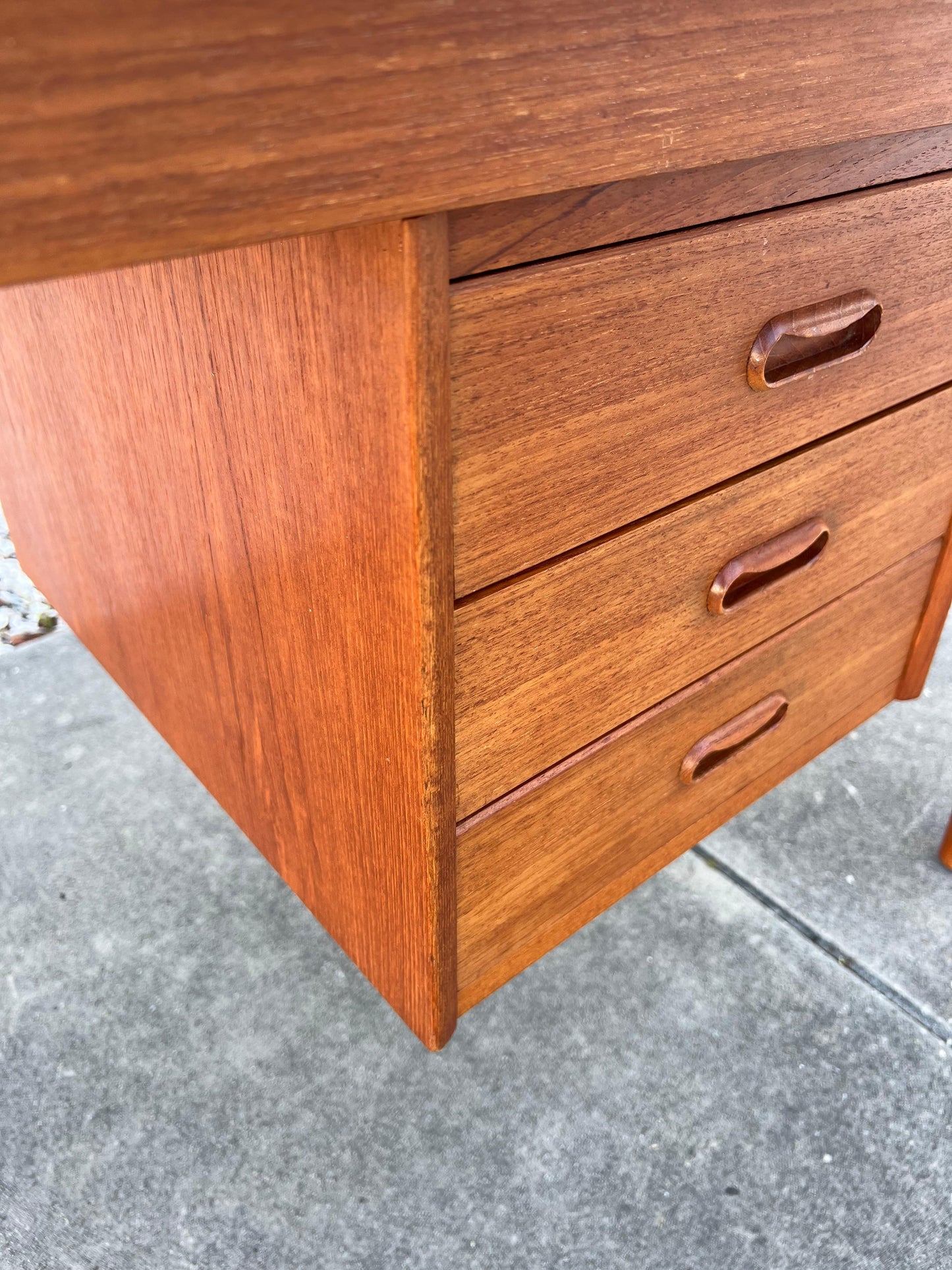 Frisman Vintage Arne Vodder Drop Leaf Desk Denmark Teak Sliding Drawers 1960's MCM