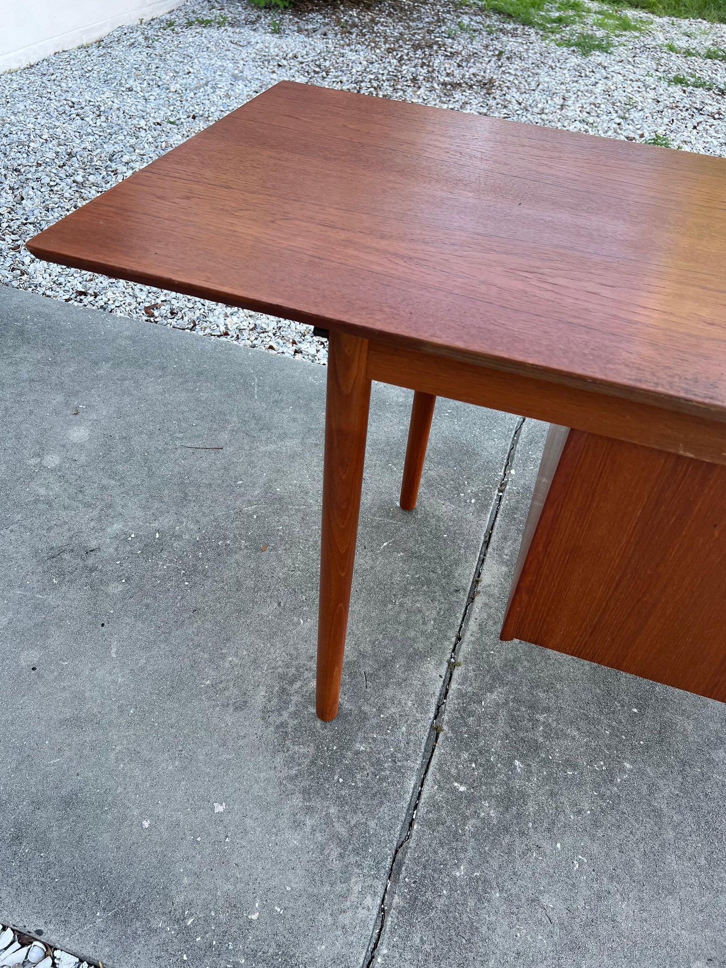 Frisman Vintage Arne Vodder Drop Leaf Desk Denmark Teak Sliding Drawers 1960's MCM