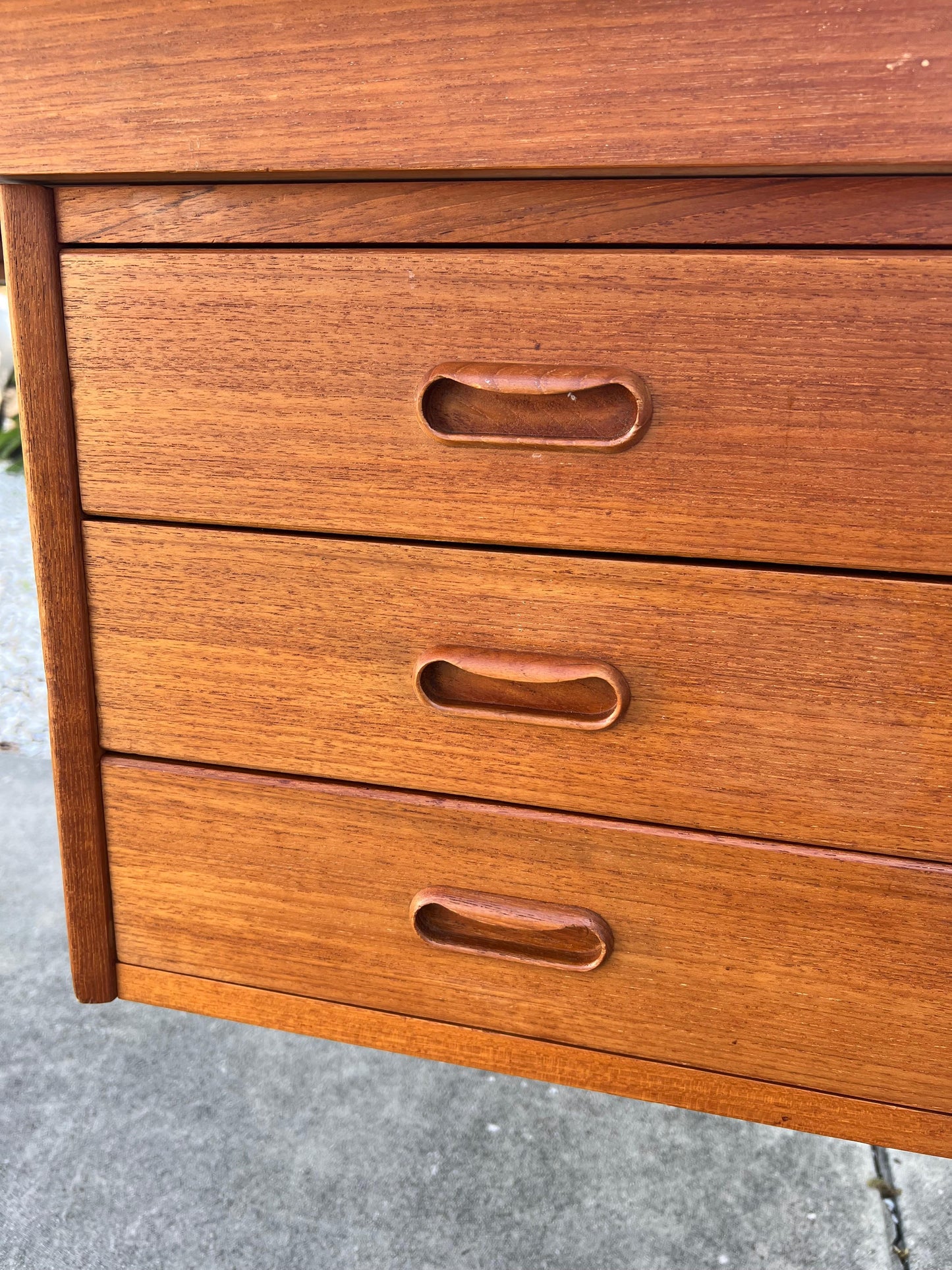 Frisman Vintage Arne Vodder Drop Leaf Desk Denmark Teak Sliding Drawers 1960's MCM