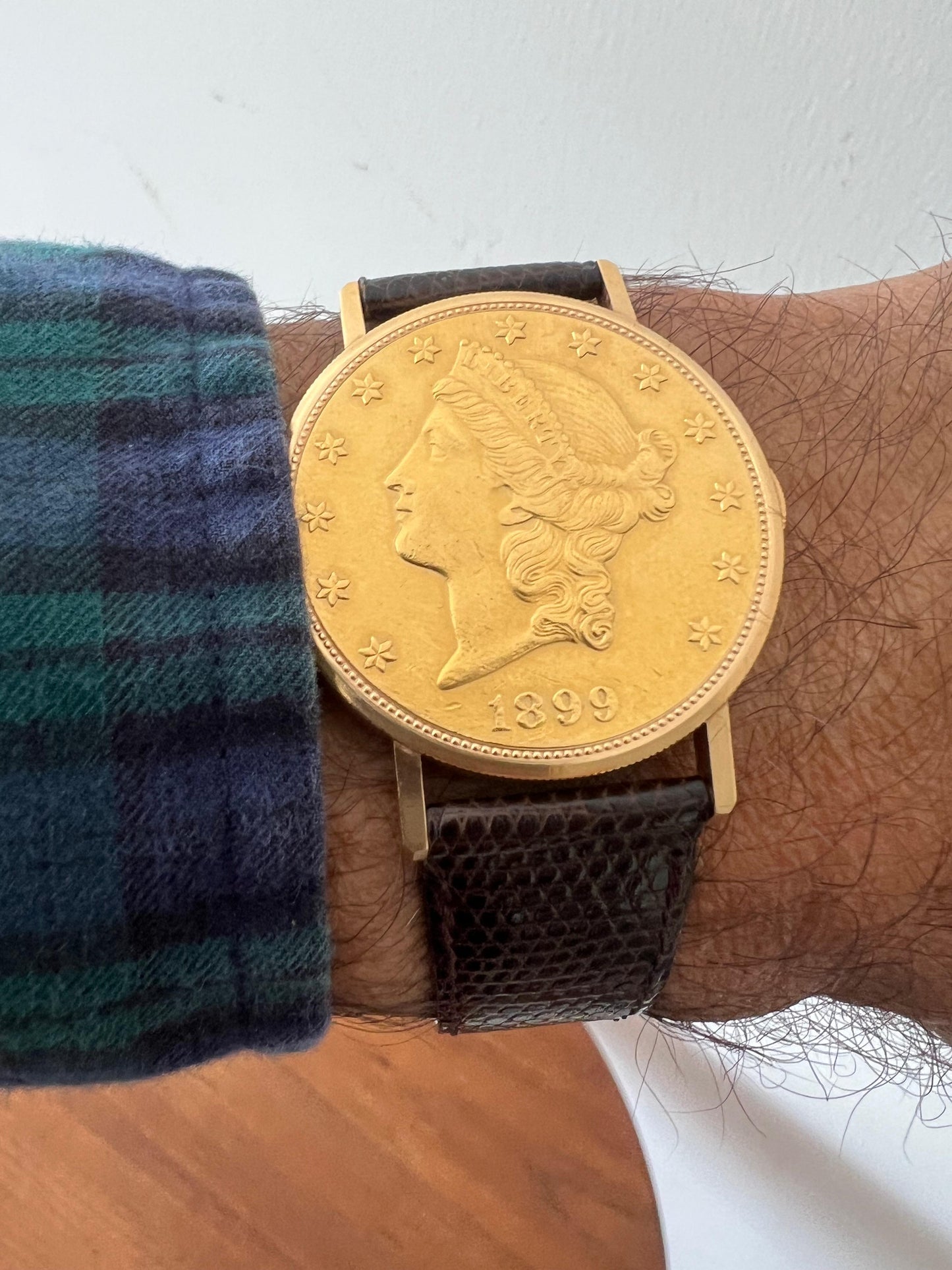Frisman Vintage Bueche Girod $20 Gold Coin Watch ca' 1980