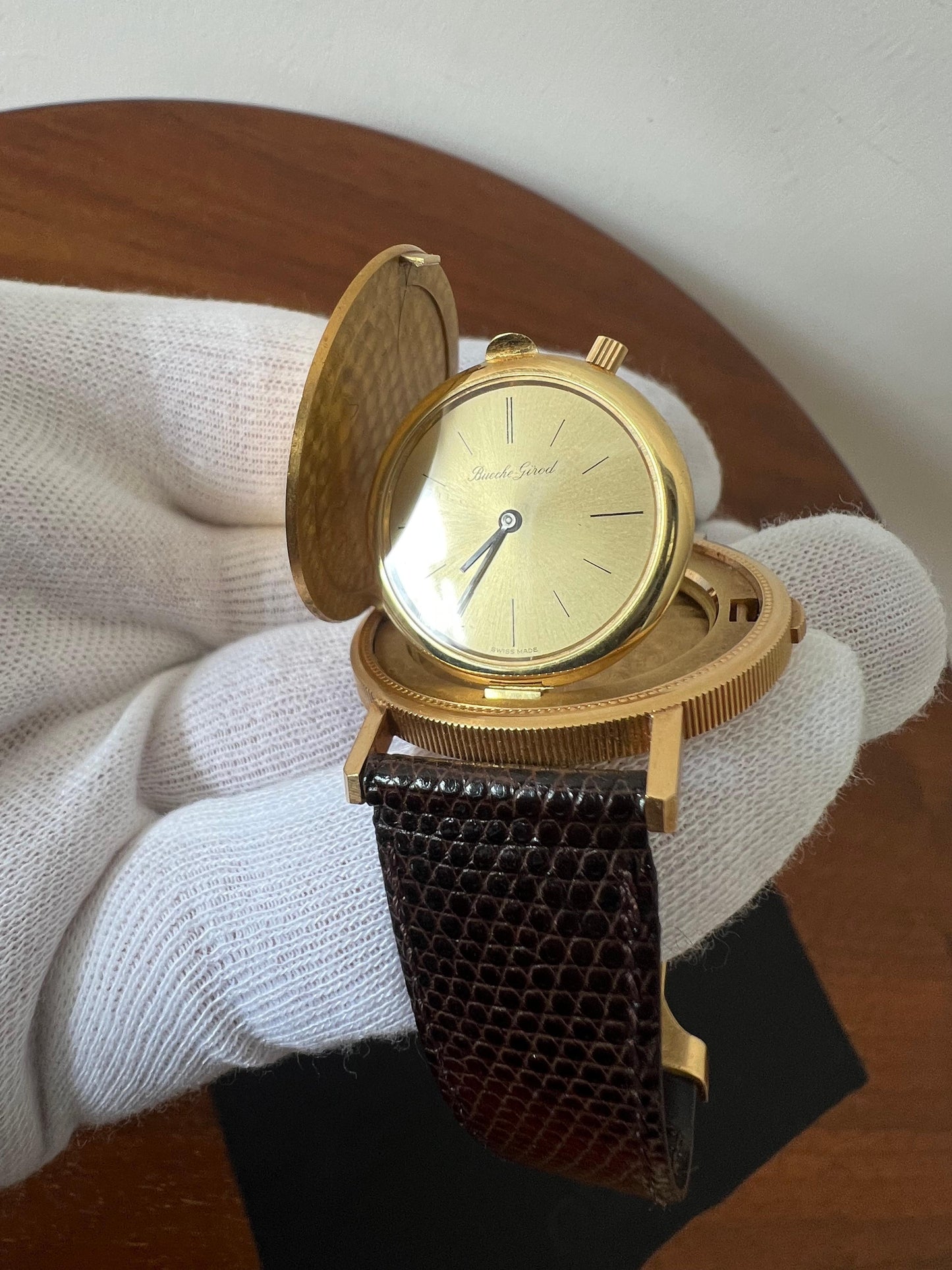 Frisman Vintage Bueche Girod $20 Gold Coin Watch ca' 1980