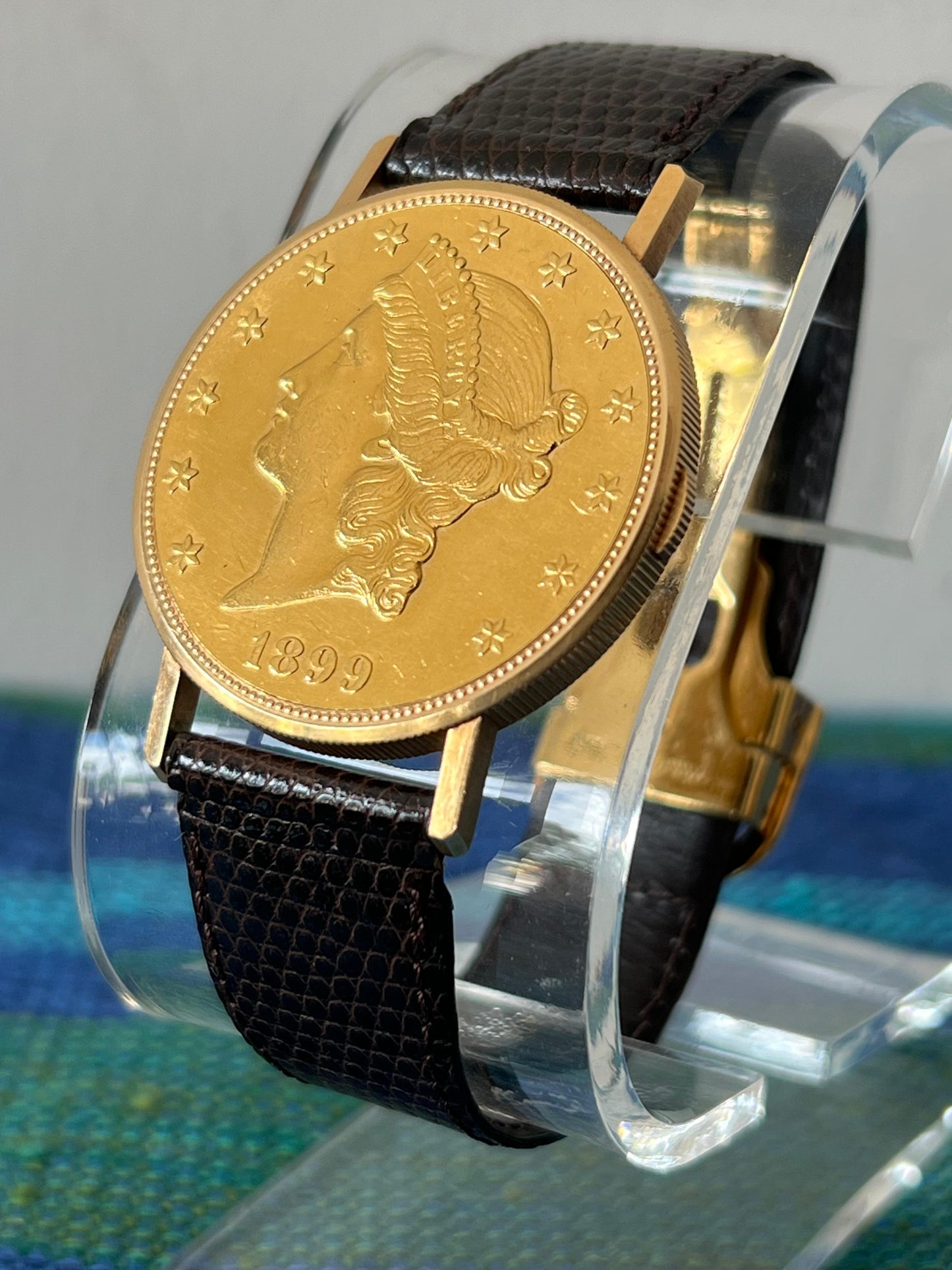 Frisman Vintage Bueche Girod $20 Gold Coin Watch ca' 1980