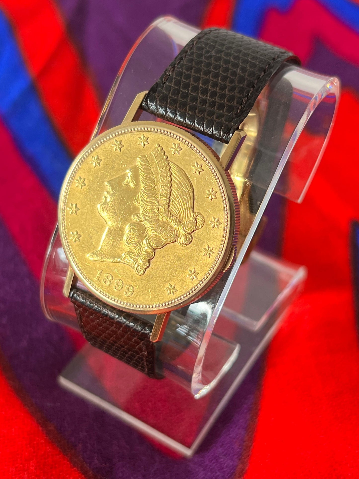 Frisman Vintage Bueche Girod $20 Gold Coin Watch ca' 1980