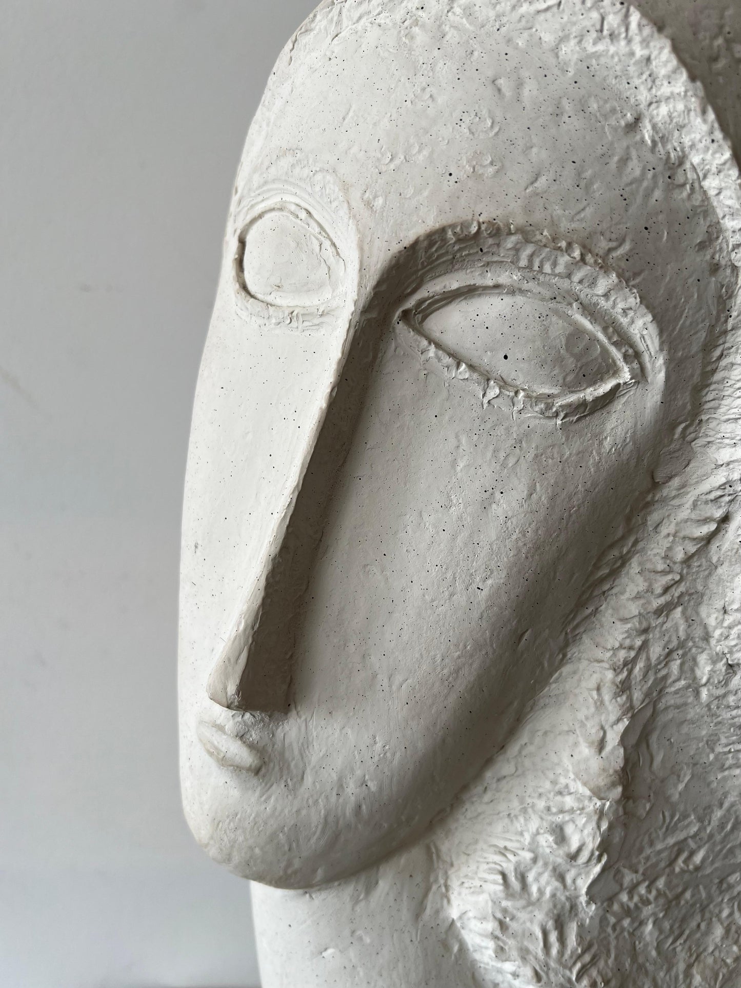 Frisman Vintage 80's Modigliani insp David Fisher Woman Head Bust Tete Sculpture Austin Prods