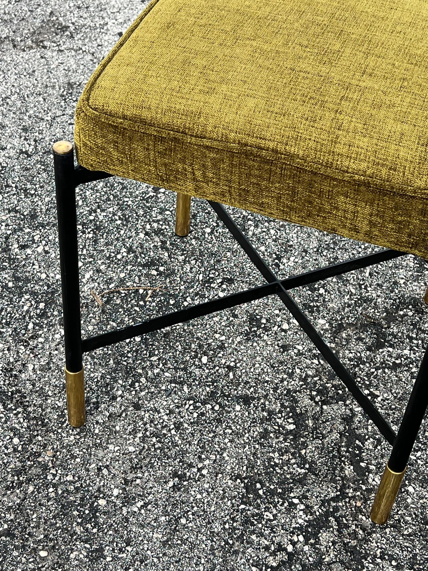 Frisman Vintage A Pair Of Italian Designer Stools Brass And Steel Elegant Post Modern