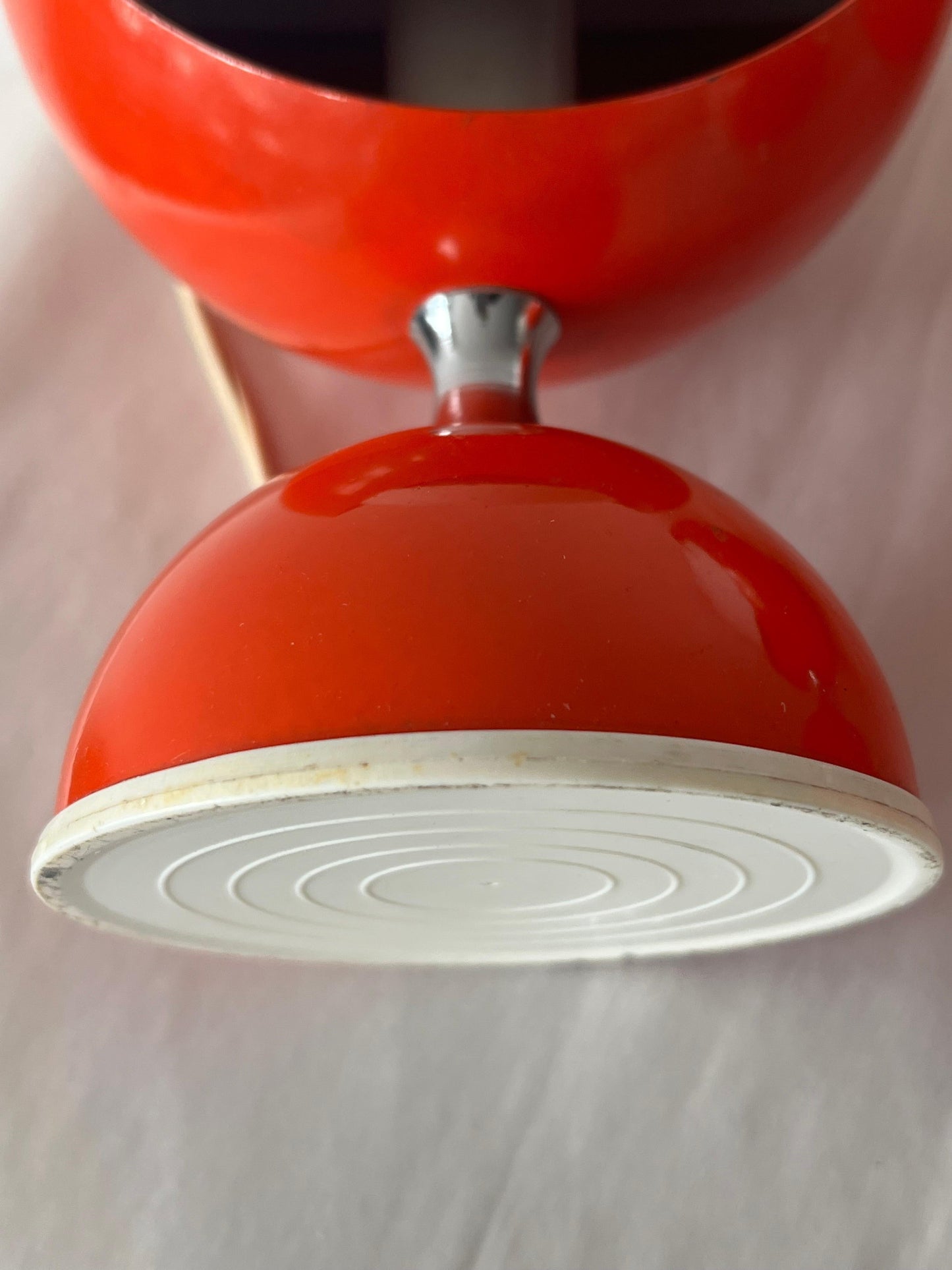 Frisman Vintage A Pair Of Italian Table Lamps With Adjustable Shades Orange 1960's Space Age