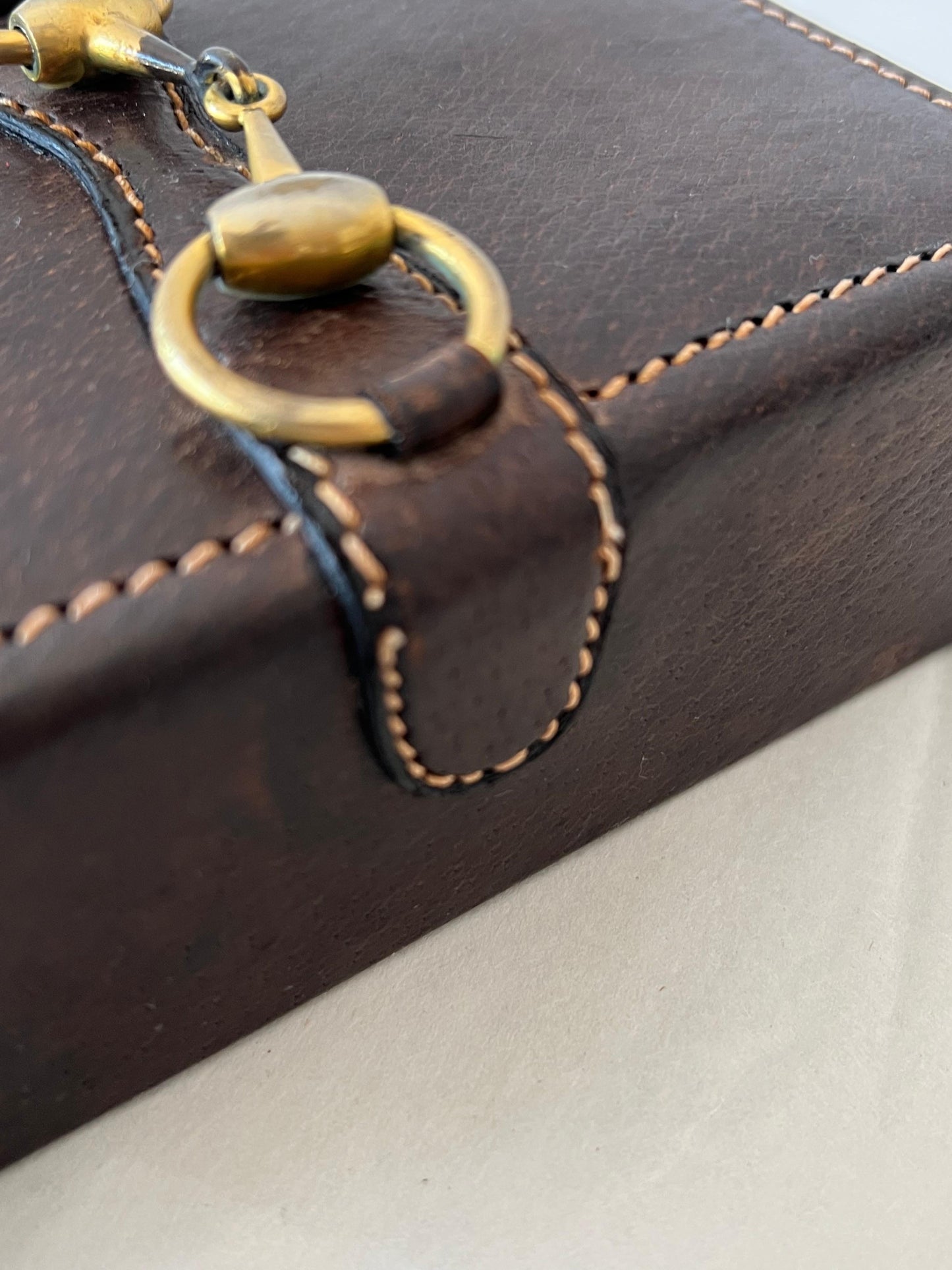 Frisman Vintage A Leather Jewelry Box By Gucci Horsebit ca' 1980's