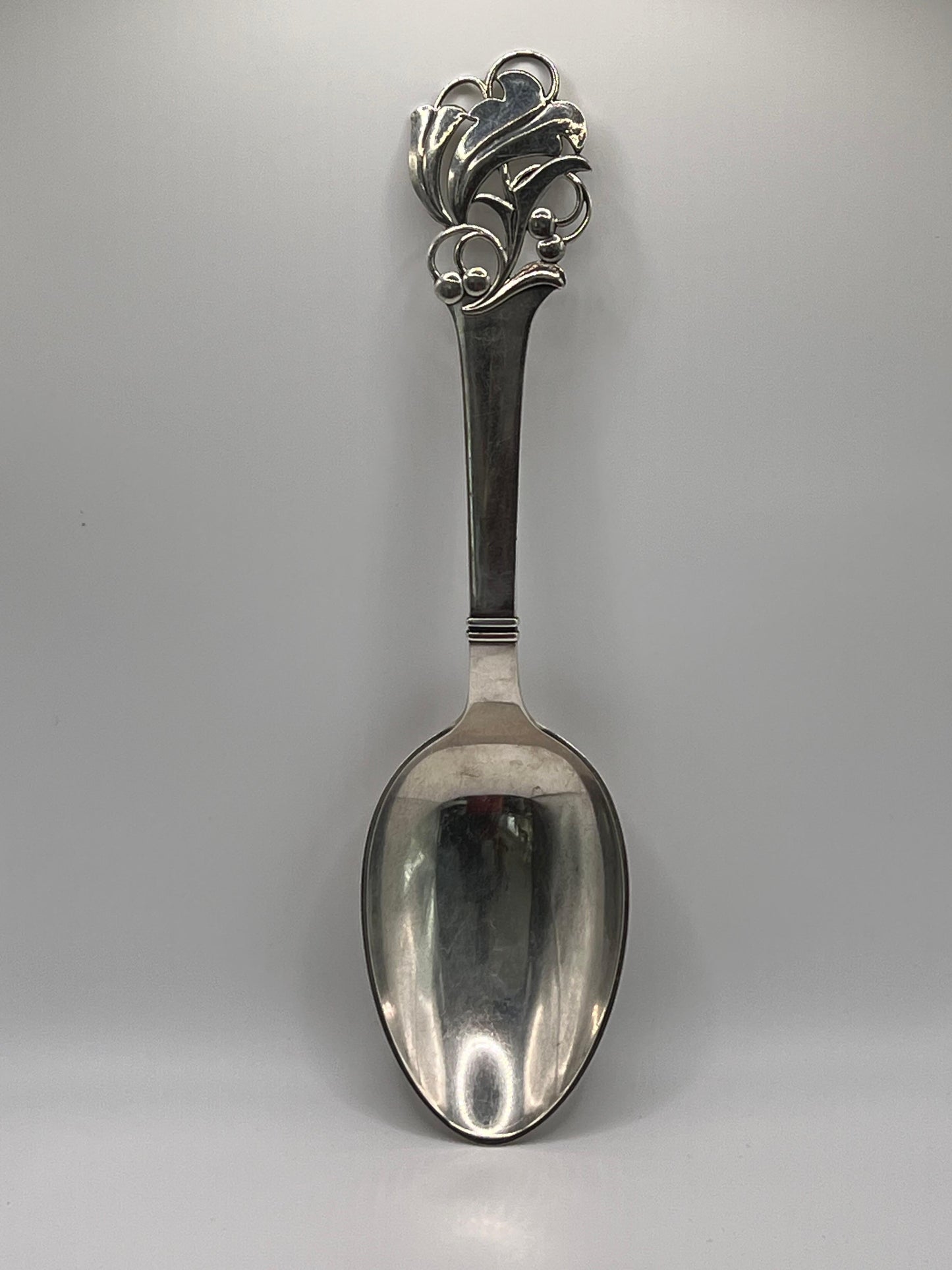 Frisman Vintage A Large Serving Spoon by Carl M. Cohr Horsens Solvvarefabrik Sterling Silver