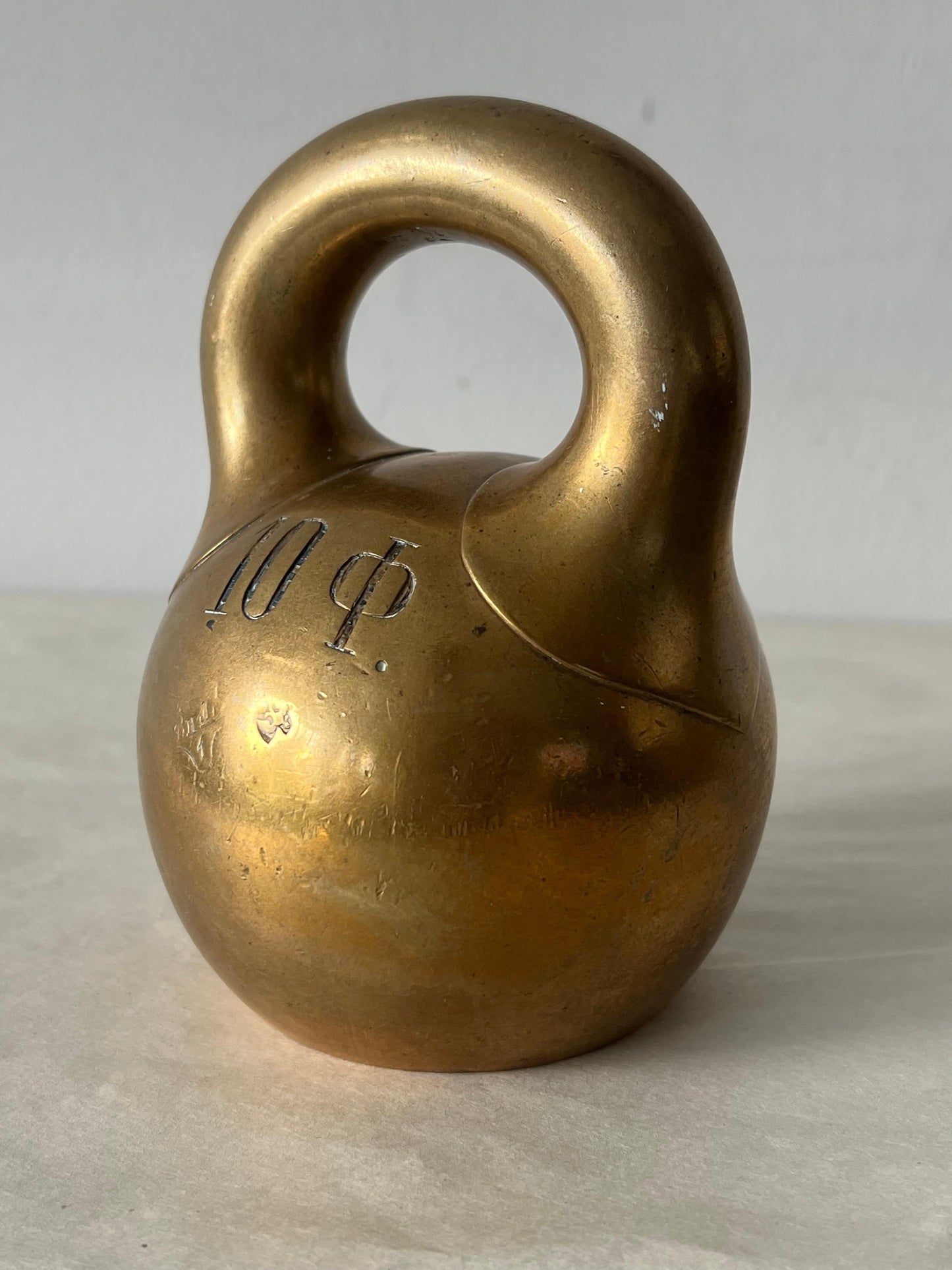 Frisman Vintage Antique Russian Bronze Kettlebell Weight Girya 1898 10 Funts!
