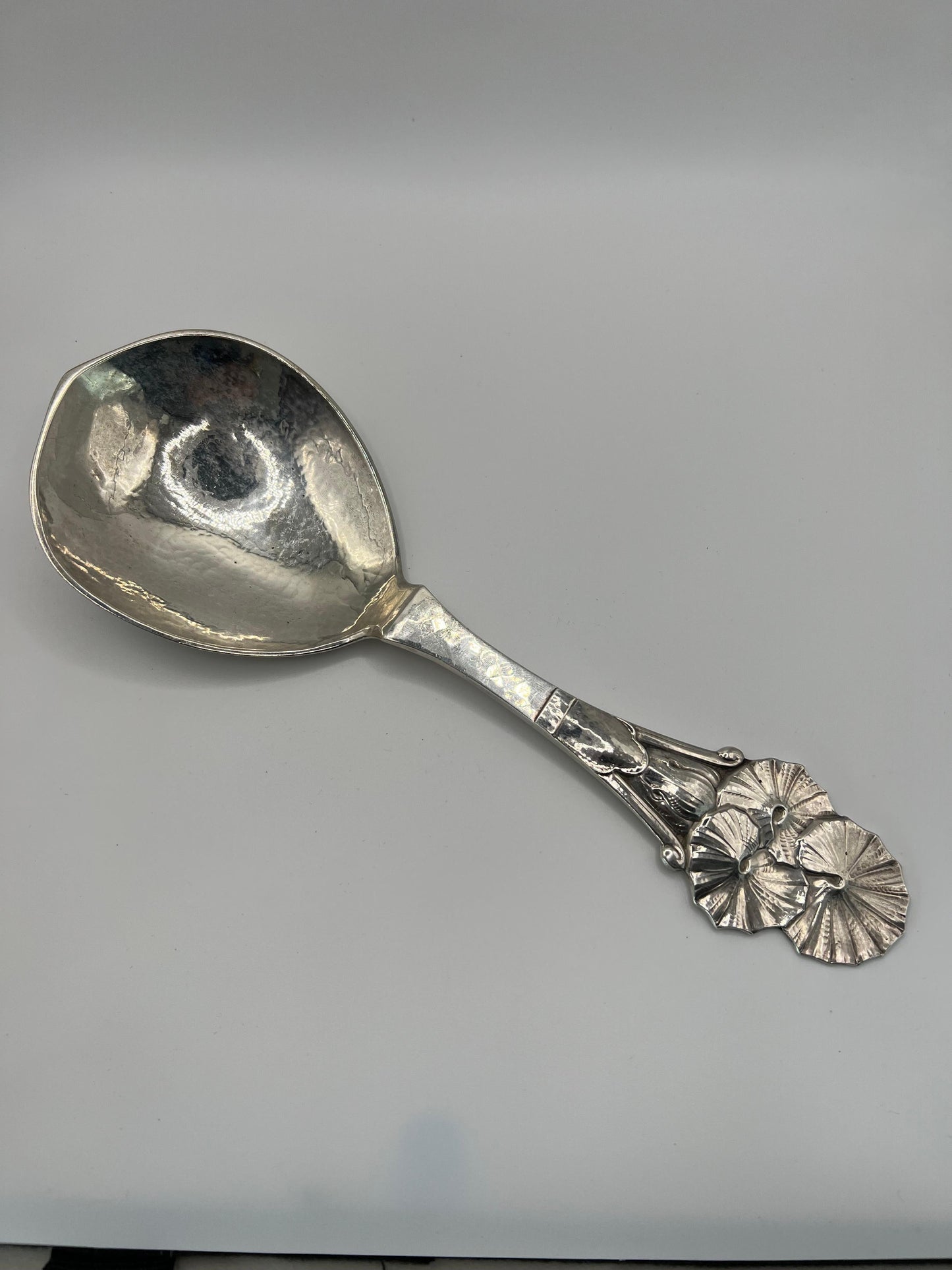 Frisman Vintage A Large Serving Spoon by Carl M. Cohr Hammered Sterling Silver
