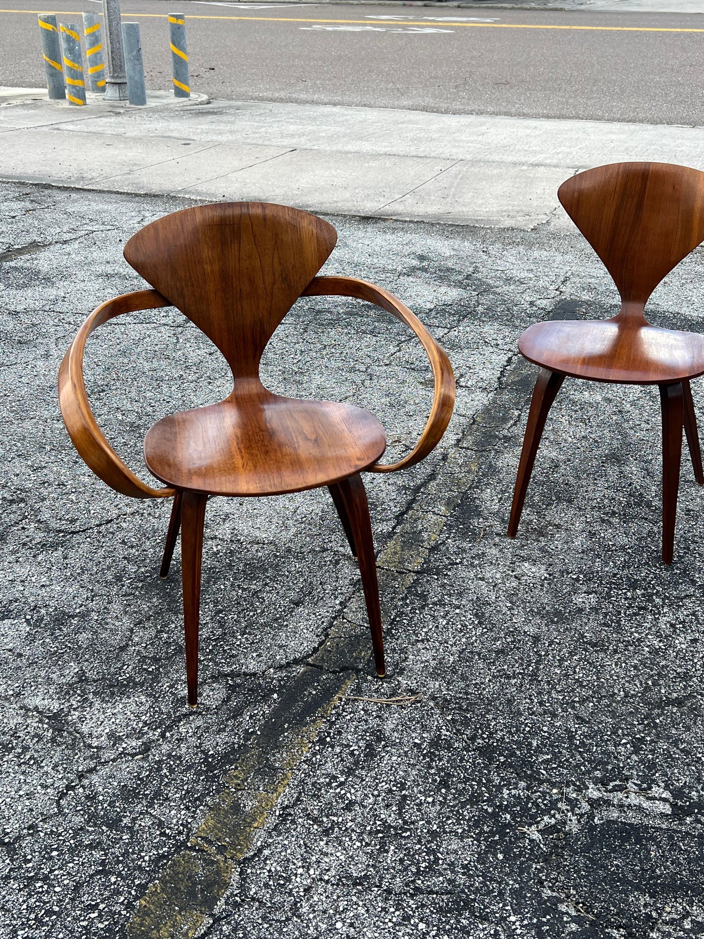 Frisman Vintage A Vintage Norman Cherner Plycraft Arm Chair And Three Side Chairs ca' 1950's