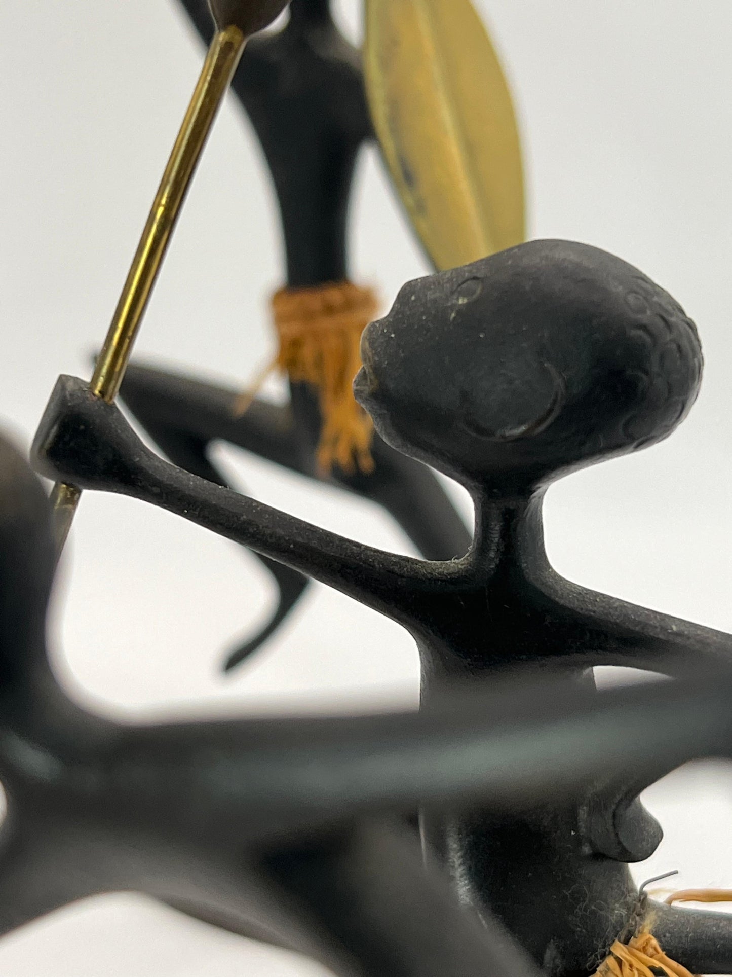 Frisman Vintage African Native Warrior Bronze Sculptures, Werkstatte Hagenauer, Austria, 1950s