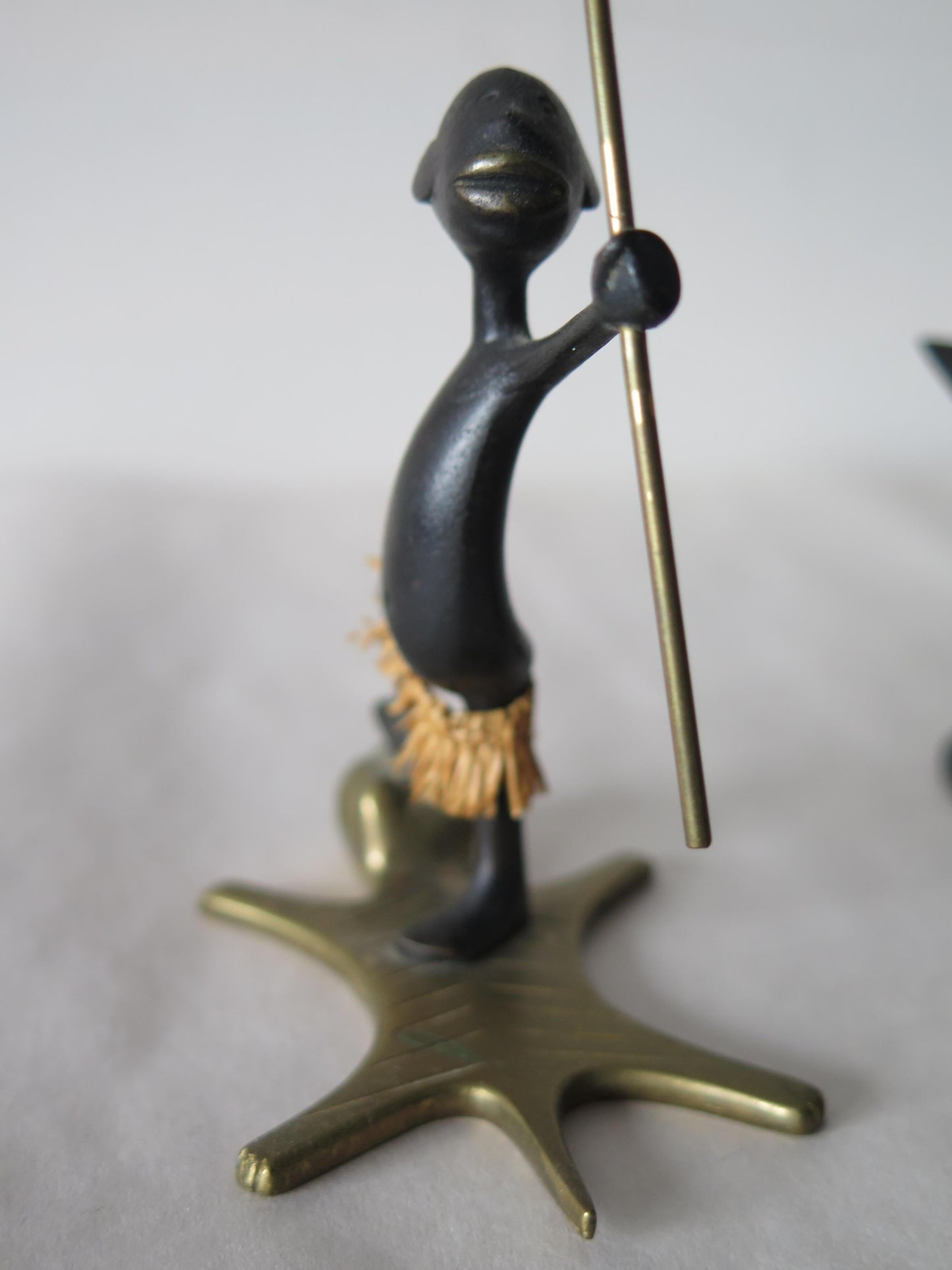 Frisman Vintage African Native Warrior Bronze Sculptures, Werkstatte Hagenauer, Austria, 1950s