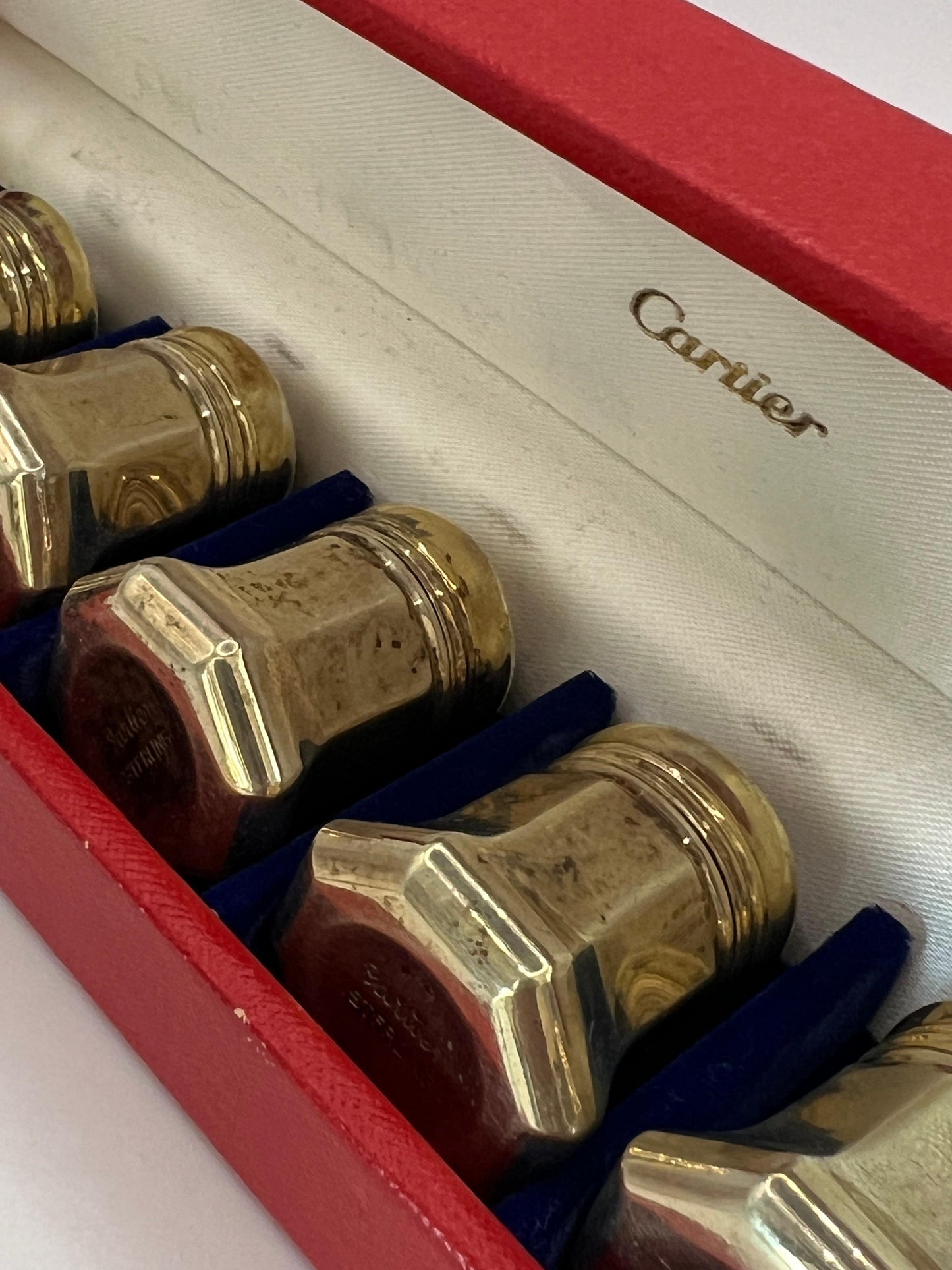 Frisman Vintage Cartier Salt & Pepper Shakers Sterling Silver Original Box ca' 1960's