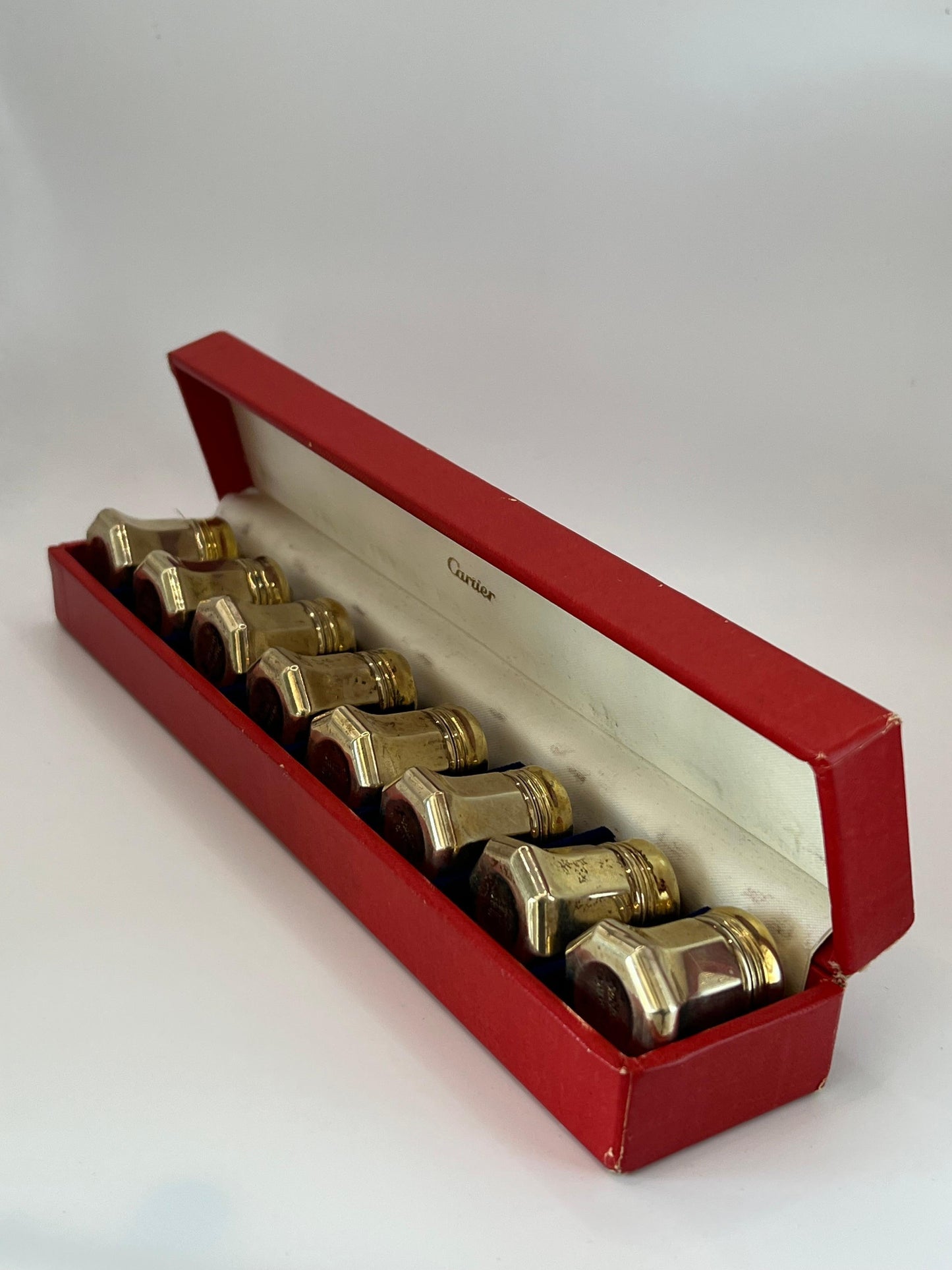 Frisman Vintage Cartier Salt & Pepper Shakers Sterling Silver Original Box ca' 1960's