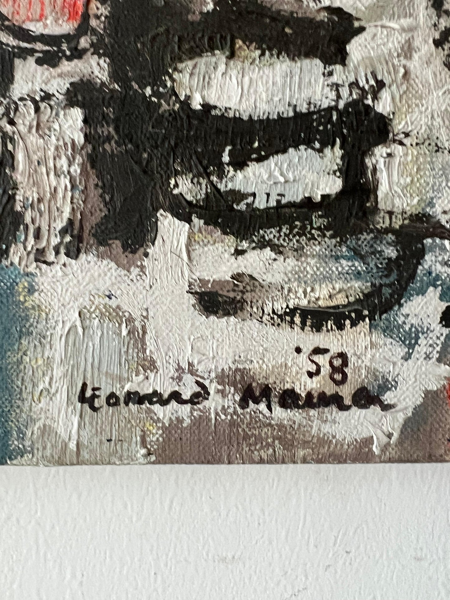 Frisman Vintage An Abstract Expressionist Painting By Leonard Maurer, 1958