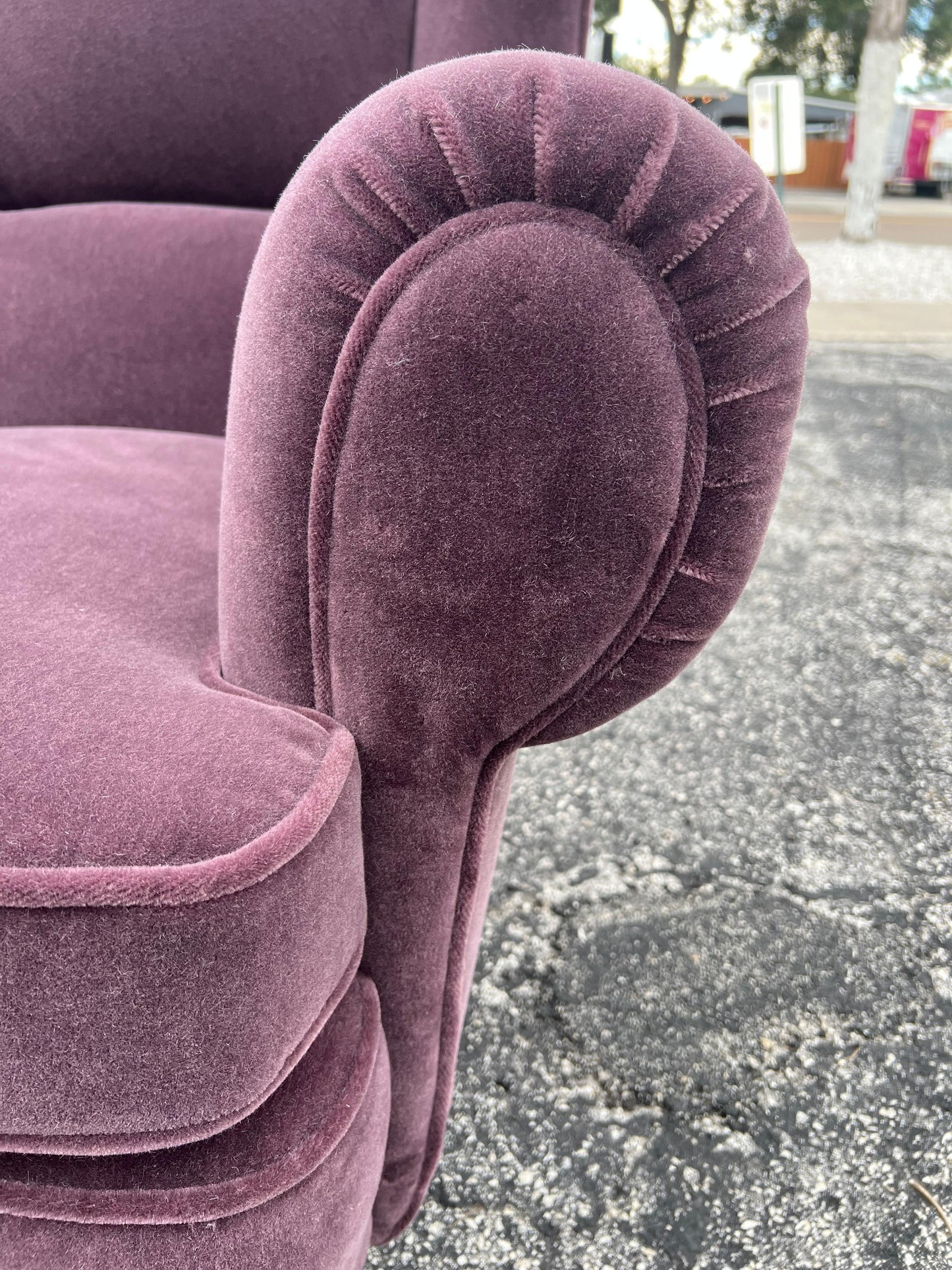 Frisman Vintage Unusual Italian Wingback Chair ca' 1940's Mohair
