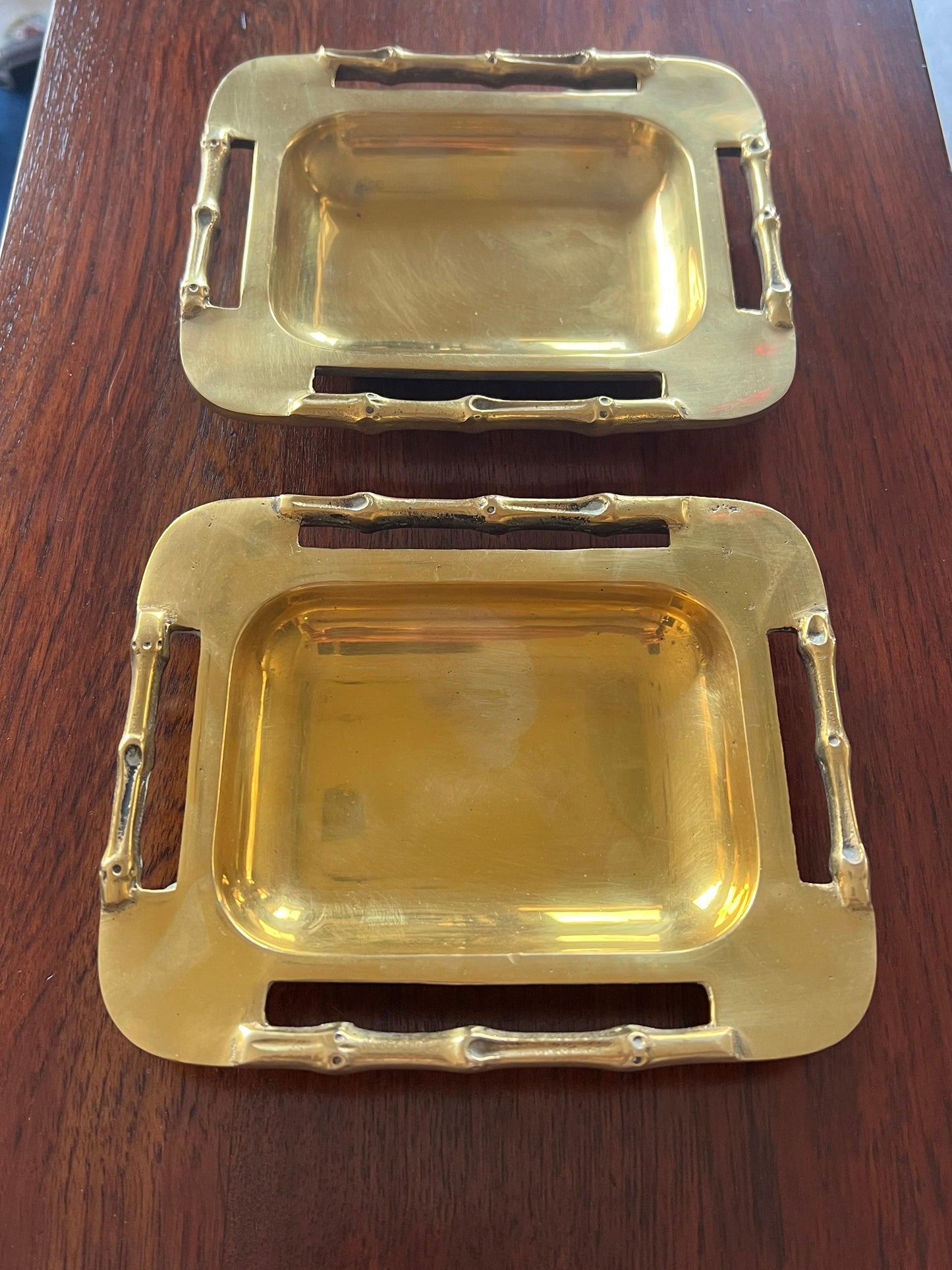 Frisman Vintage A Pair Of Unusual Brass Ashtrays Or Bonbonnieres ca' 1970's