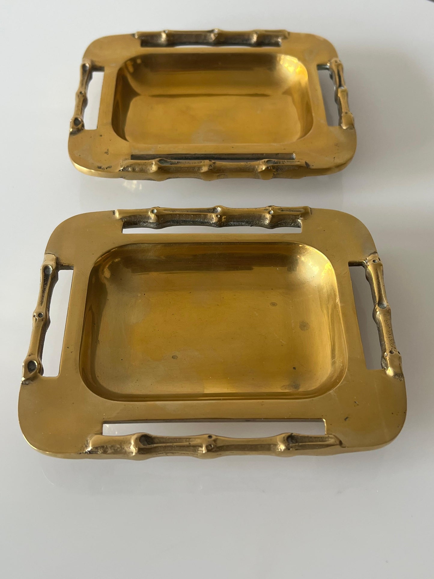 Frisman Vintage A Pair Of Unusual Brass Ashtrays Or Bonbonnieres ca' 1970's