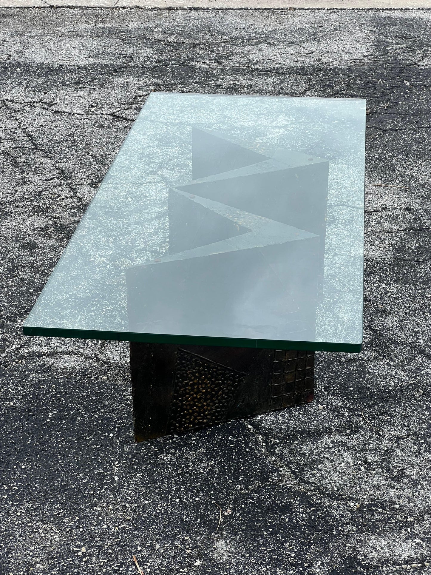 Frisman Vintage Paul Evans Coffee Table Brutalist Zig Zag ca' 1960's