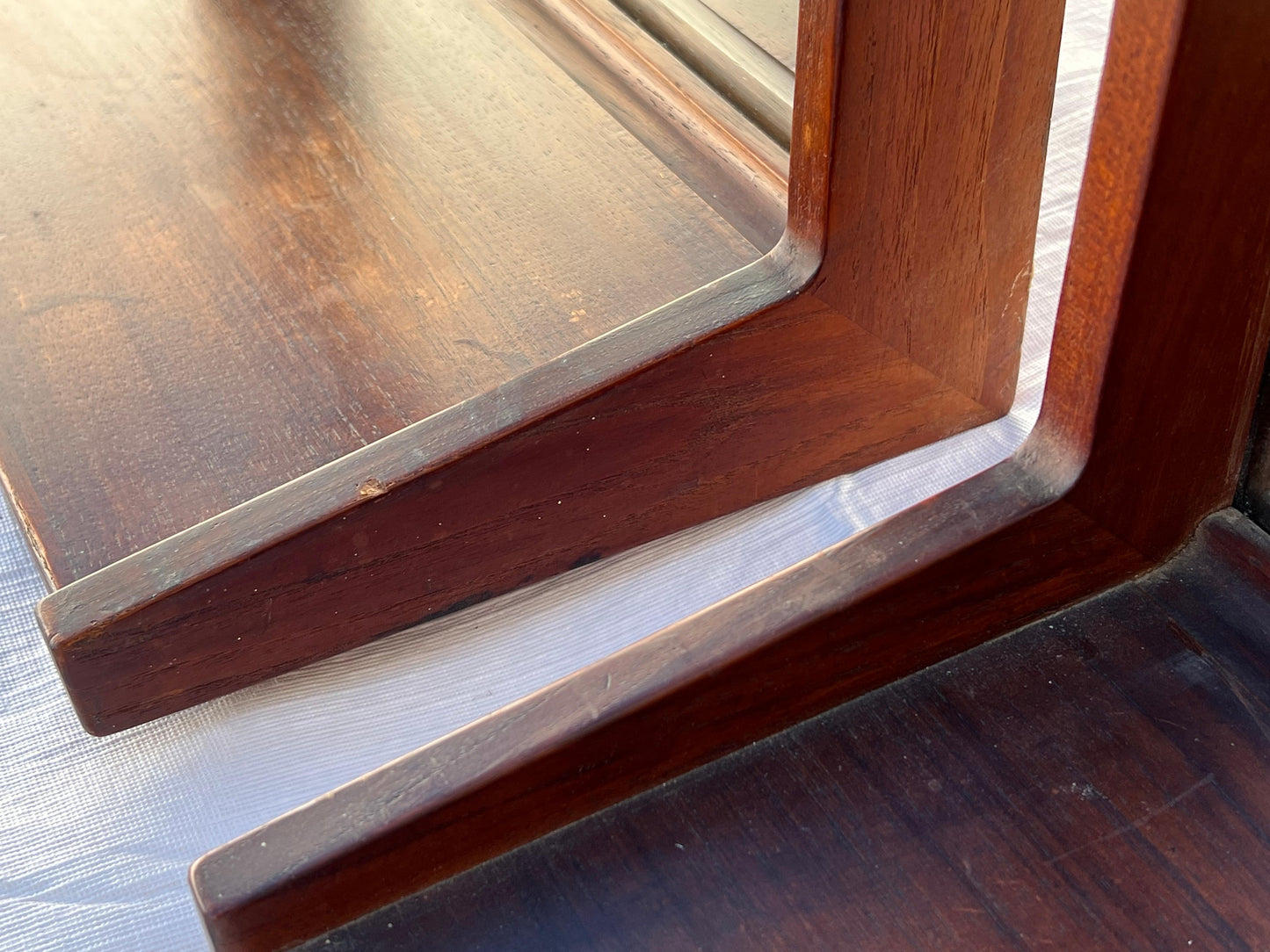 Frisman Vintage A Pair Of Teak Danish Mirrors With Shelves Aksel Kjersgaard 1960's