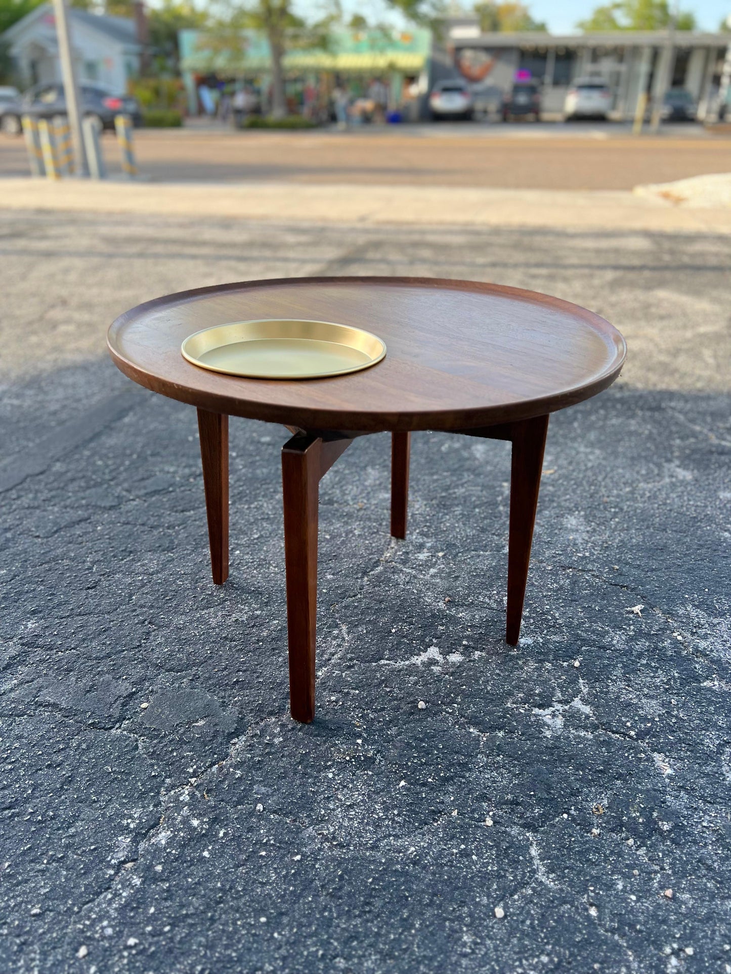 Frisman Vintage Jens Risom End Table With Rotating Top And Insert Ca' 1960's