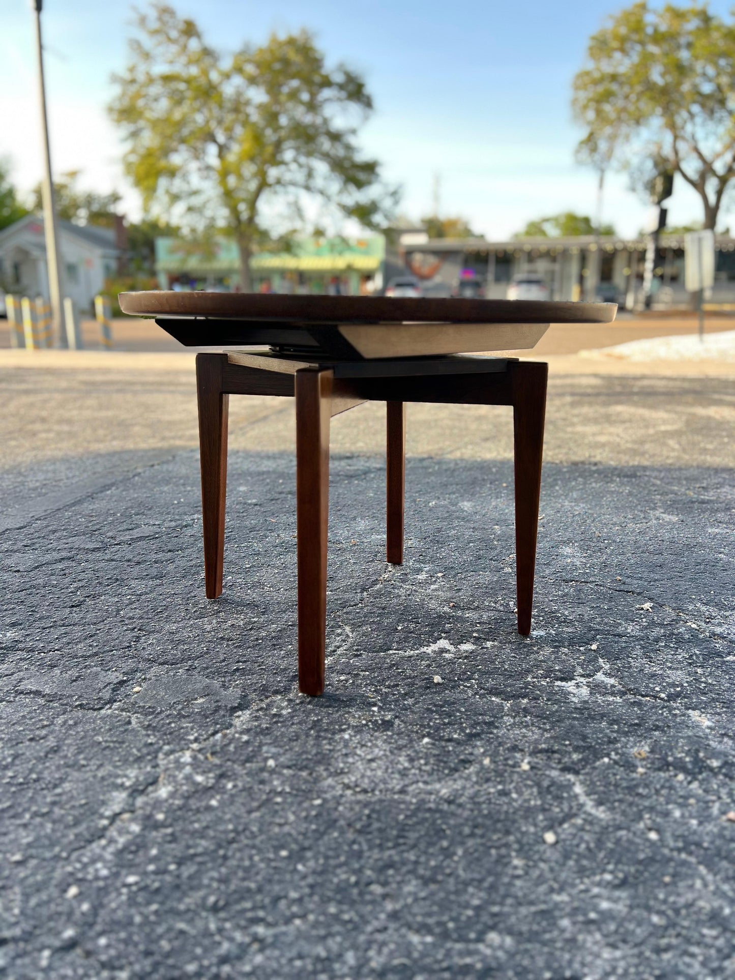 Frisman Vintage Jens Risom End Table With Rotating Top And Insert Ca' 1960's
