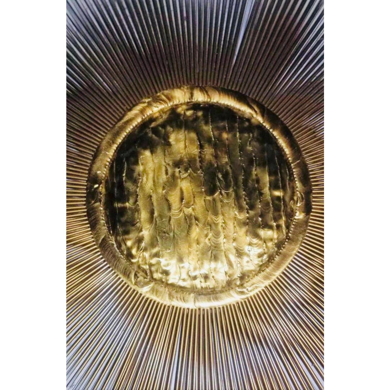 Frisman Vintage Mid-Century Casa Devall 2-Tier Copper Brass Brutalist Sunburst Wall Sculpture