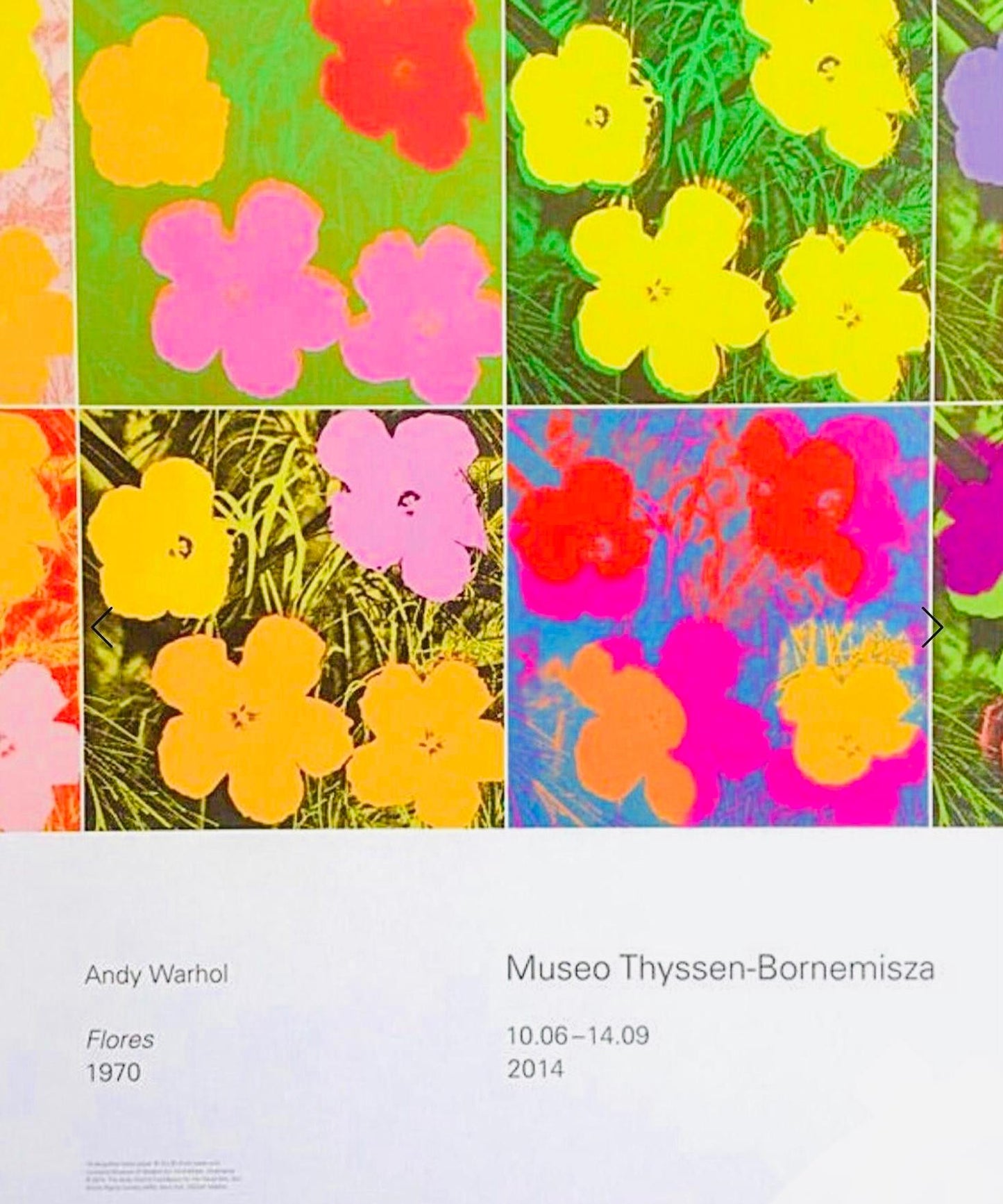 Frisman Vintage XL Flowers 1970 Andy Warhol Foundation Pop Art Exhibition Lithograph Poster